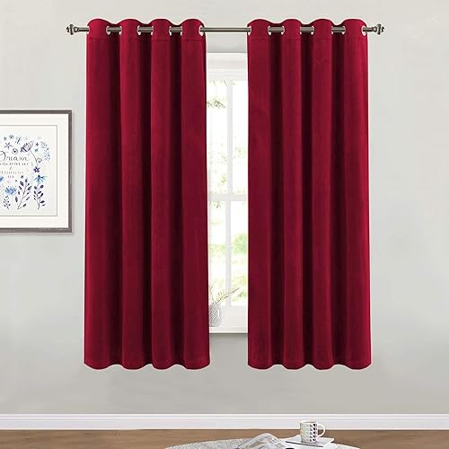 Miniatura 88 de StangH Cortinas de Terciopelo Verde Azulado Opacas - Cortinas de Servicio Pesado con Aislamiento Térmico Decoración del Hogar para Sala de Estar de