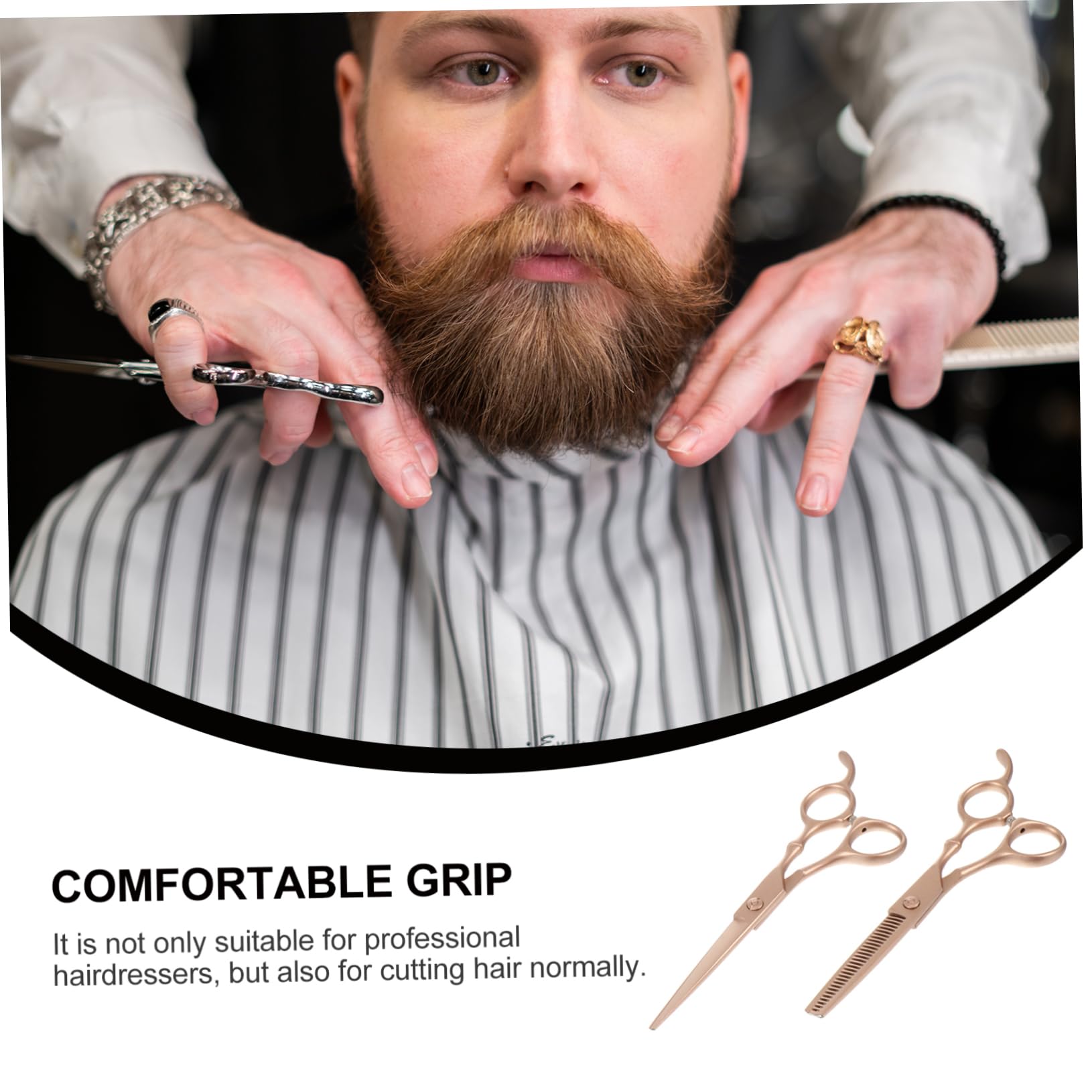 Professionelle Haarschneideschere 2 Stück, 6 Zoll Edelstahl Gold