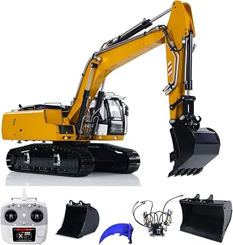 1/14 946 9CH Tracked RC Hydraulic Excavator Model Metal Tiltable Bucket Ripper Hobby Grade ModelYellow