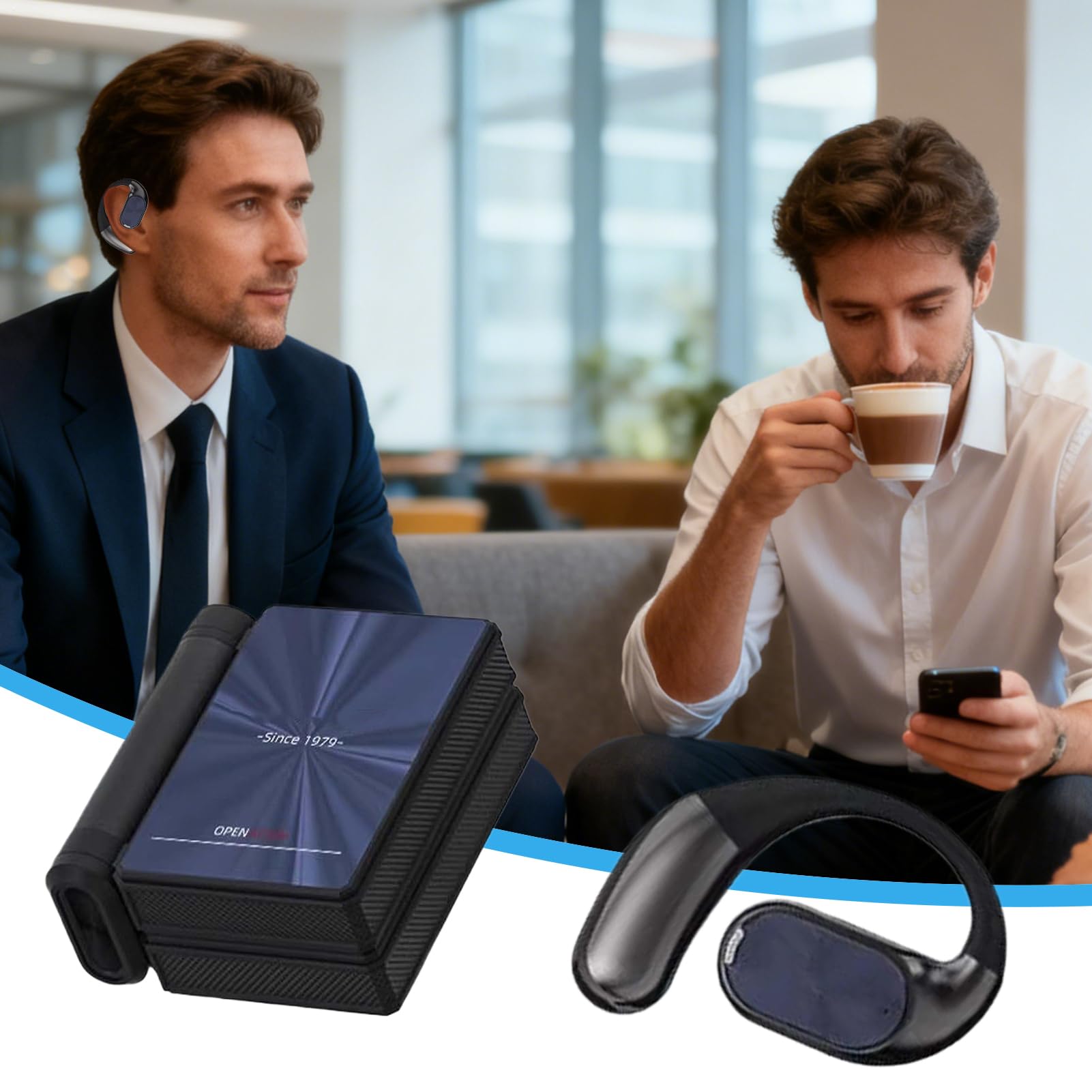 Auricolari Wireless Con Ganci Cuffie Impermeabili | Auricolari Con Cancellazione Rumore E Anti-Sudore, Custodia A Doppia Piegatura Per Casa Esterno Corsa Sport Allenamento