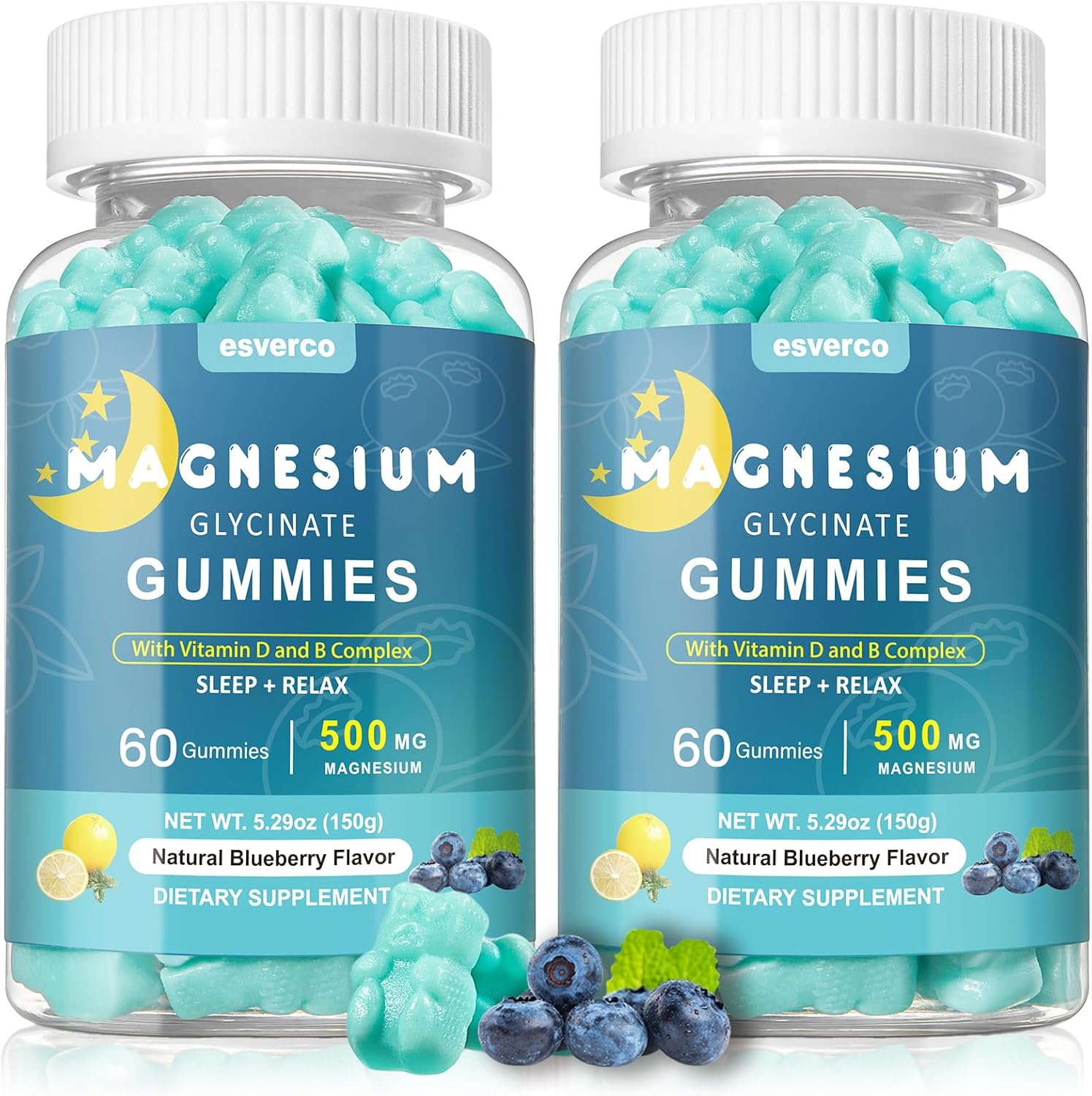 Magnesium Glycinate Gummies, 500mg Sleep for Men & Women, Promotes Relaxation, Muscle Support, Chewable Magnesium, No Melatonin, Natural Strawberry Flavor, 120 Count