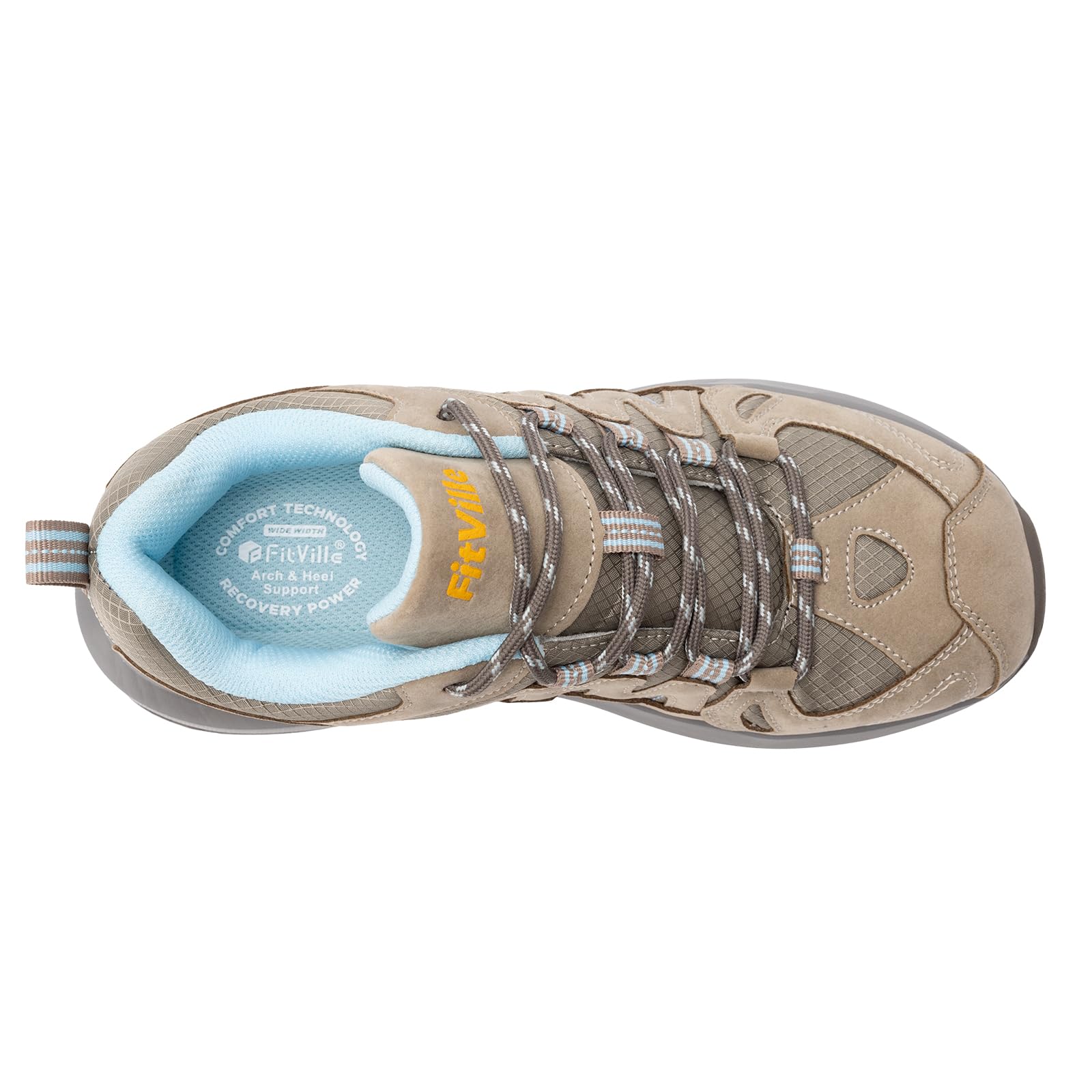 FitVille Chaussures Randonnée Femme Pieds Larges Outdoor Baskets Sport Running Antidérapantes Chaussures de Marche Confortable