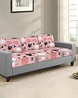 Vista 32 de Christmas Tree Couch Cushion Covers, Stretch Sofa Cover with Elastic Bottom, Merry Christmas Xmas Tree Snowflake Rustic Sofa Slipcovers Protector