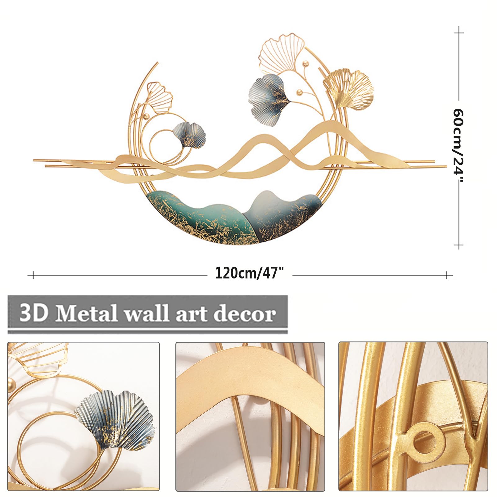Amazon｜アイアン ウォールデコ モダンな3D金属 壁飾りリビングルーム