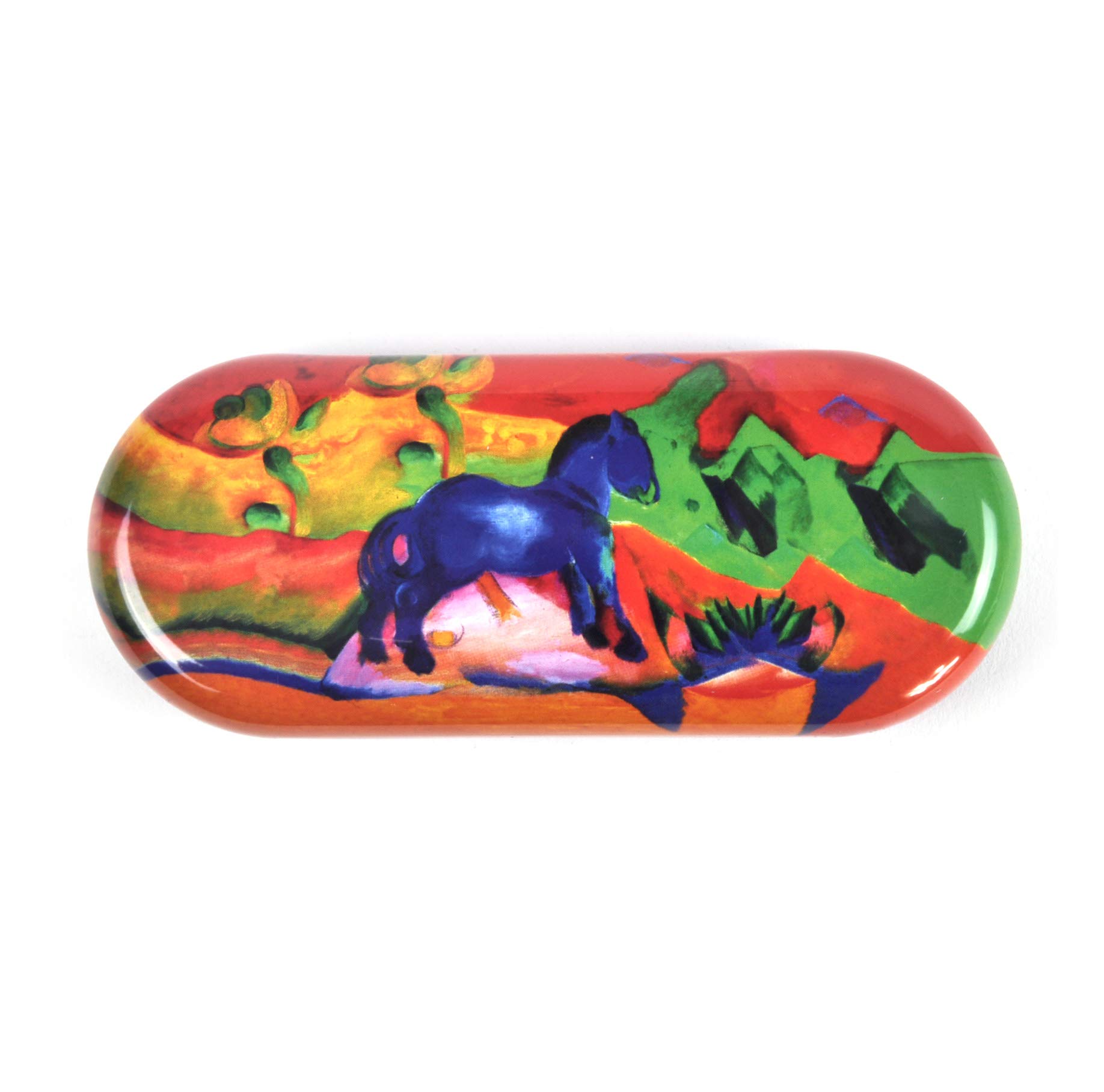 Fridolin 18604 Franz Marc Bidet Blue Rainbow Metal Glasses Case 16 x 6.6 x 2.8 cm