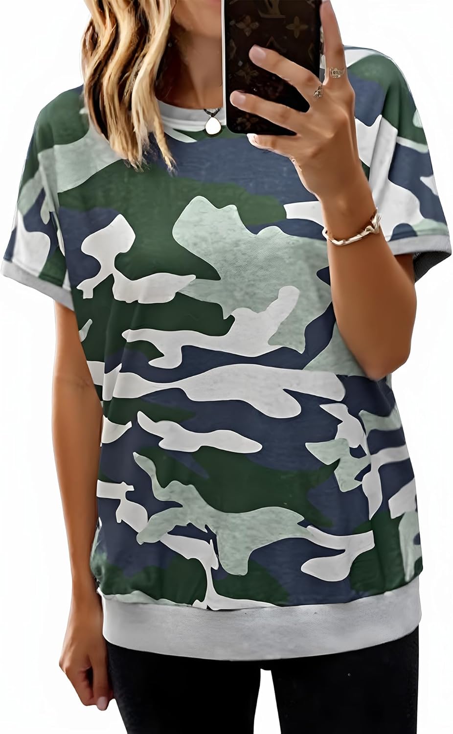 ECOWISH Women Side Split Sweatshirt: Fall Crewneck Long Sleeve Oversized Camo Shirts Casual Camouflage Print Pullover Tops ECOWISH Women Side Split Sweatshirt: Fall Crewneck Long Sleeve Oversized Camo Shirts Casual Camouflage Print Pullover Tops
