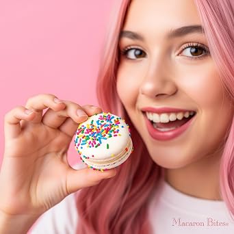 Macaron Bites Cookies Gift Box - 24 Pack French Macarons