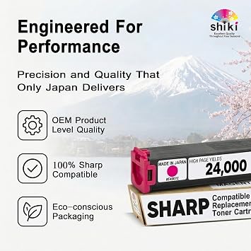 SHIKI High Yield Magenta Toner Compatible with Sharp MX Series 24,000 Pages, Magenta , Japanese Technology