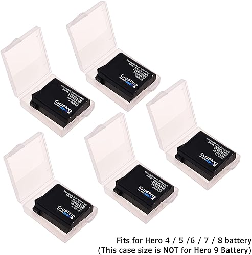 Miniatura 3 de Cosmos Pack of 5 Clear Color Plastic Protective Storage Case Boxes Holder compatible with Gopro Hero Battery, AHDBT-401
