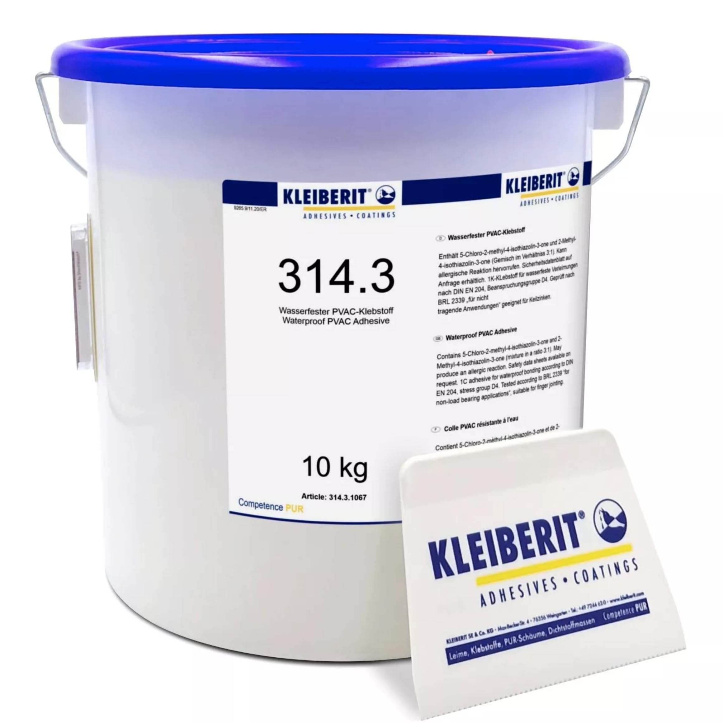 10-kg-Eimer D4-Leim Holzleim 1-Komponenten gebrauchsfertig KLEIBERIT 314.3 Weißleim Weissleim