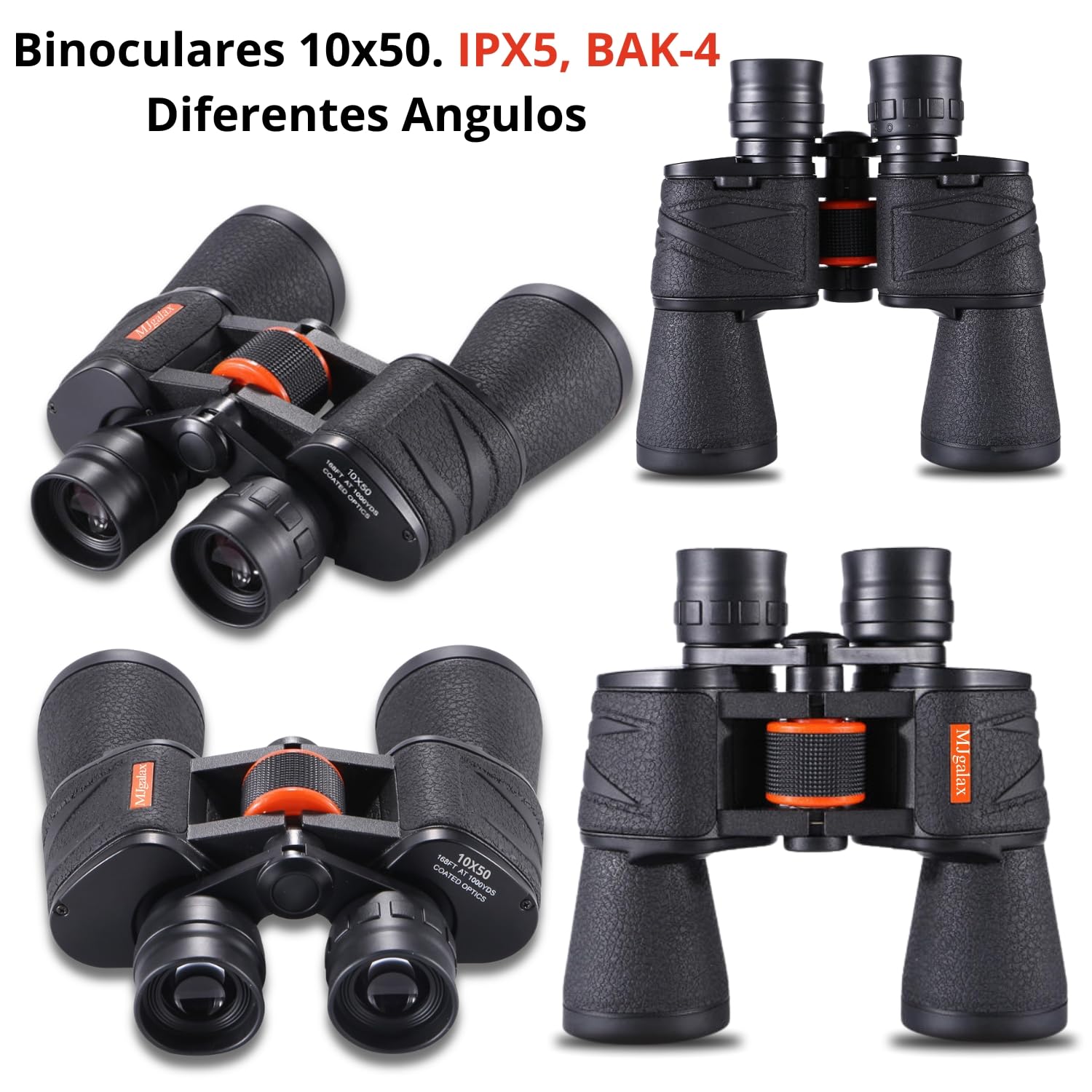Prismaticos Profesionales Largo Alcance, Binoculares Potentes 10x50 - Prismas BAK-4 y Lentes FMC, Incluye Guía de Paisajes, Aves y Animales Silvestres de España y Adaptador para Smartphone.