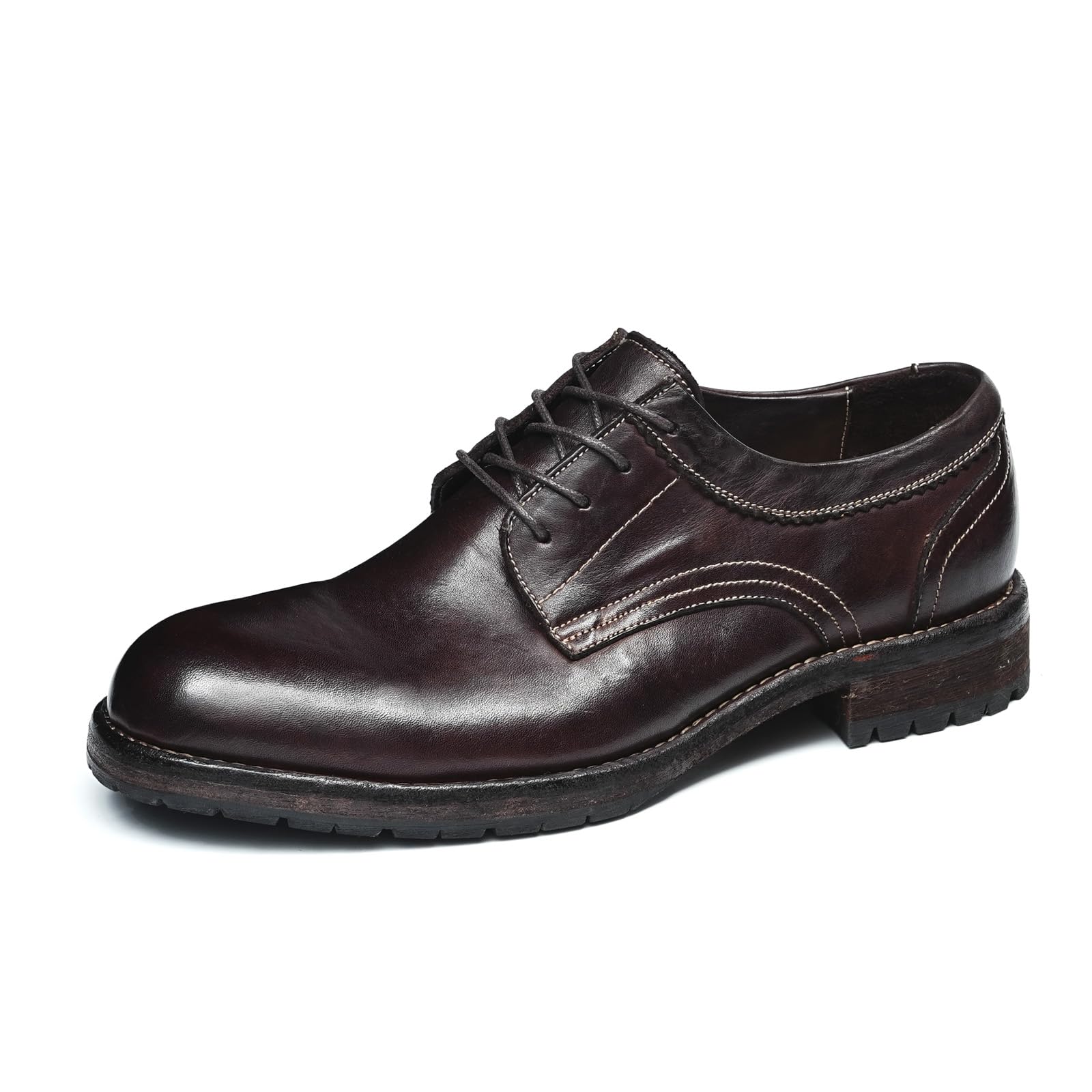 Derbys in Vera Pelle Morbide Comode da Uomo Scarpe Basse Stringate Affari Casuale Vintage