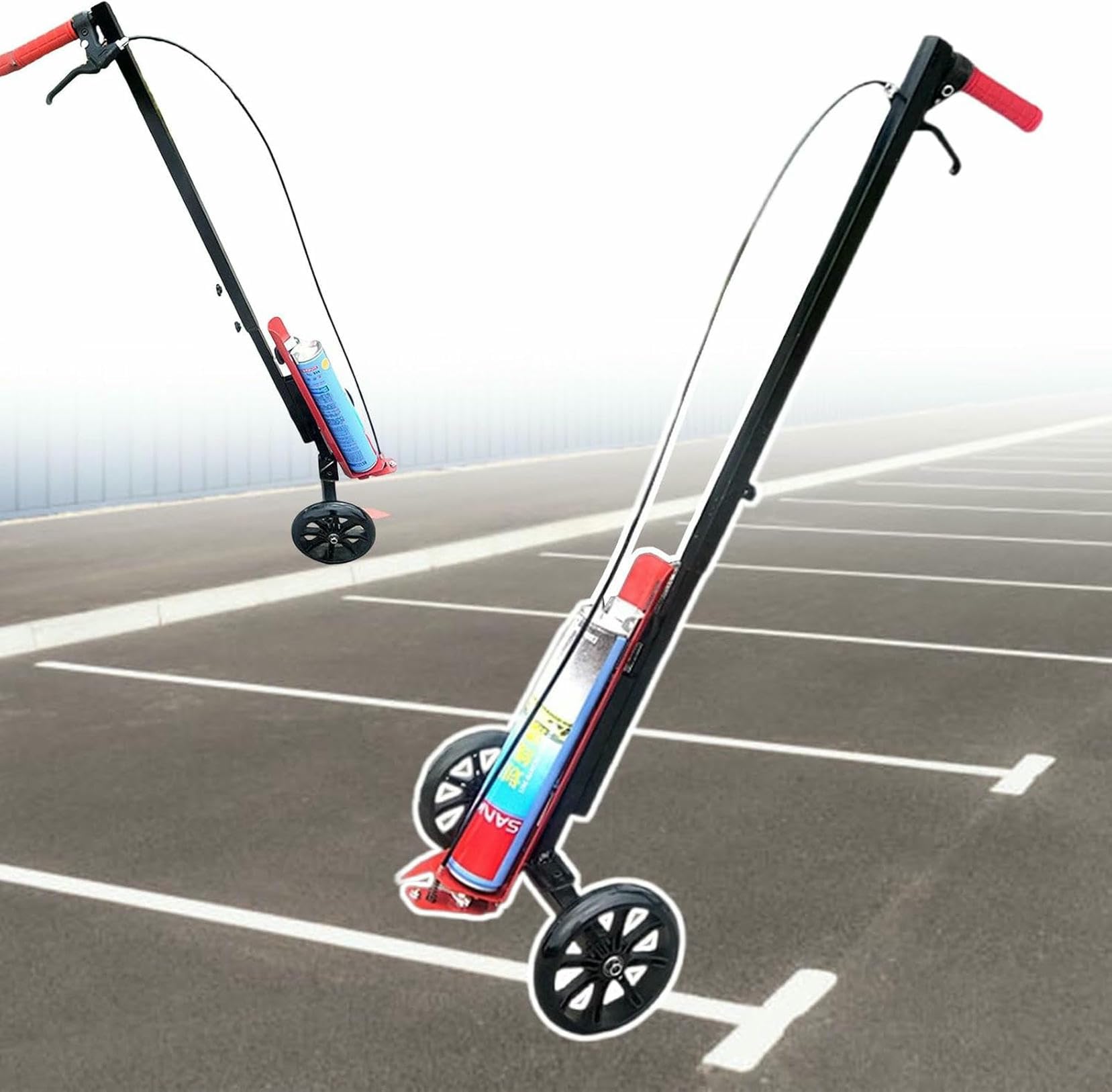 Machine de marquage par transfert de roues pour parkings et terrains