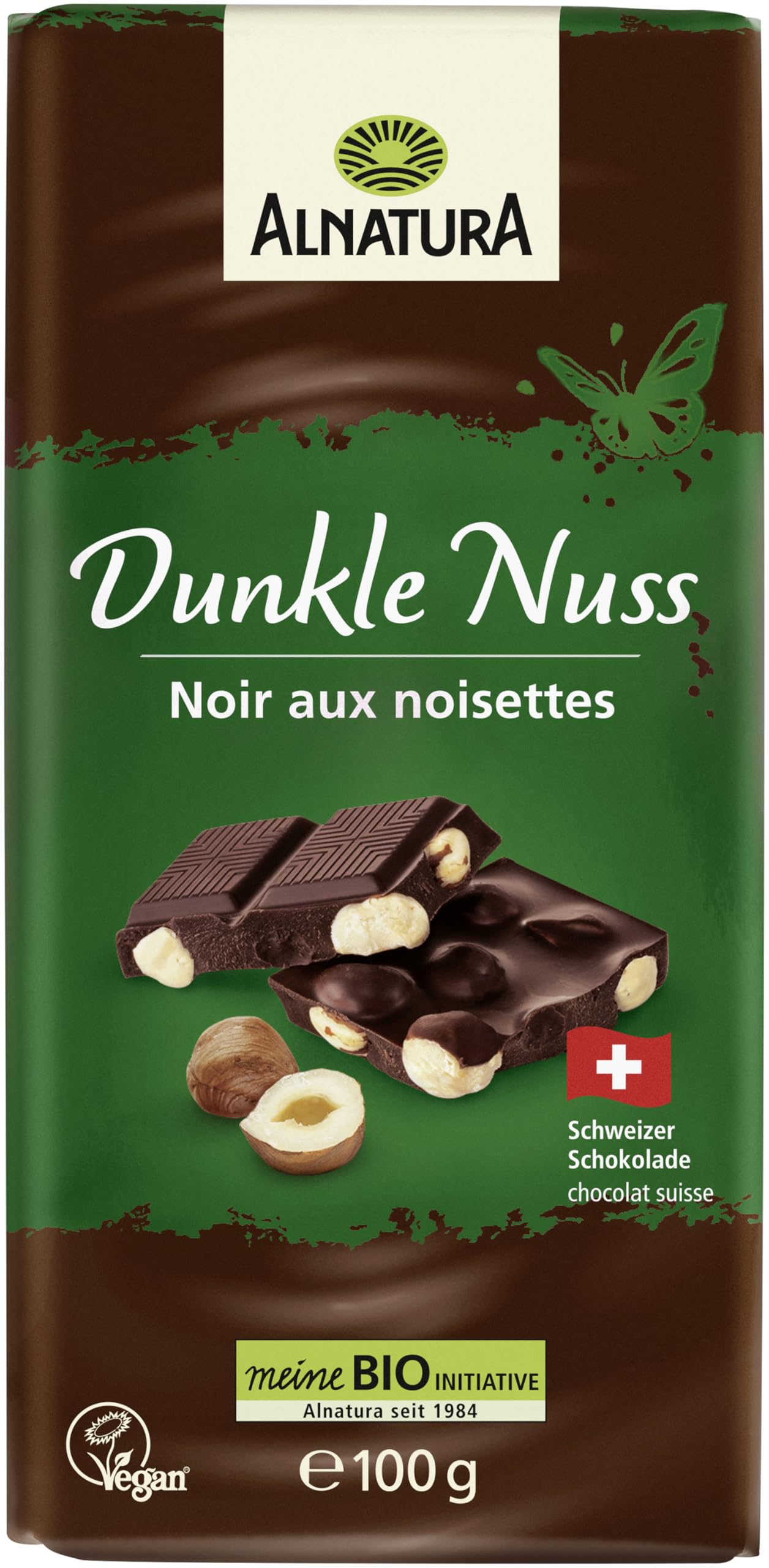 Alnatura Bio Schokoladentafel Dunkle Nuss, 100 g