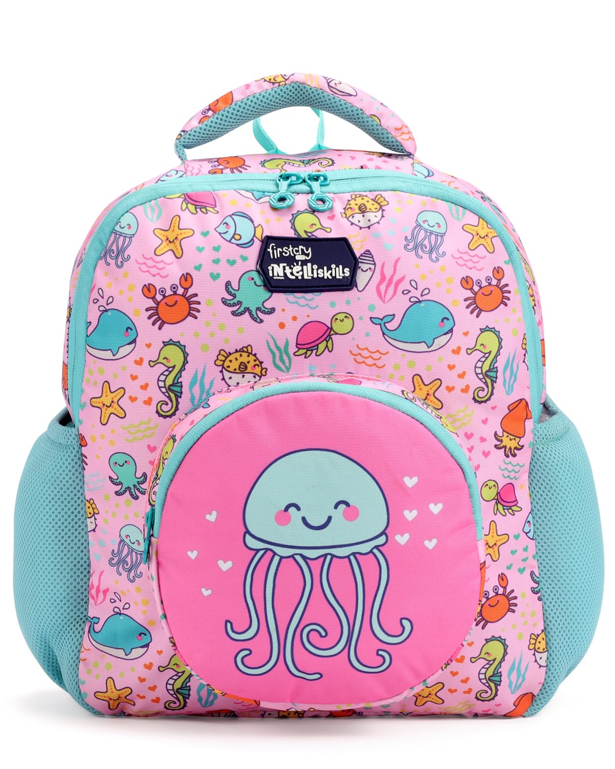 firstcry intelliskills Intelliskills Premium Squishy Fishy themed Backpack for Kids|Printed School Bag for Boys/Girls|Comfortable &Lightweight Shoulder Backpack for Children|Multi-Pocket Bag for 3 Year+ Kids-picture-45