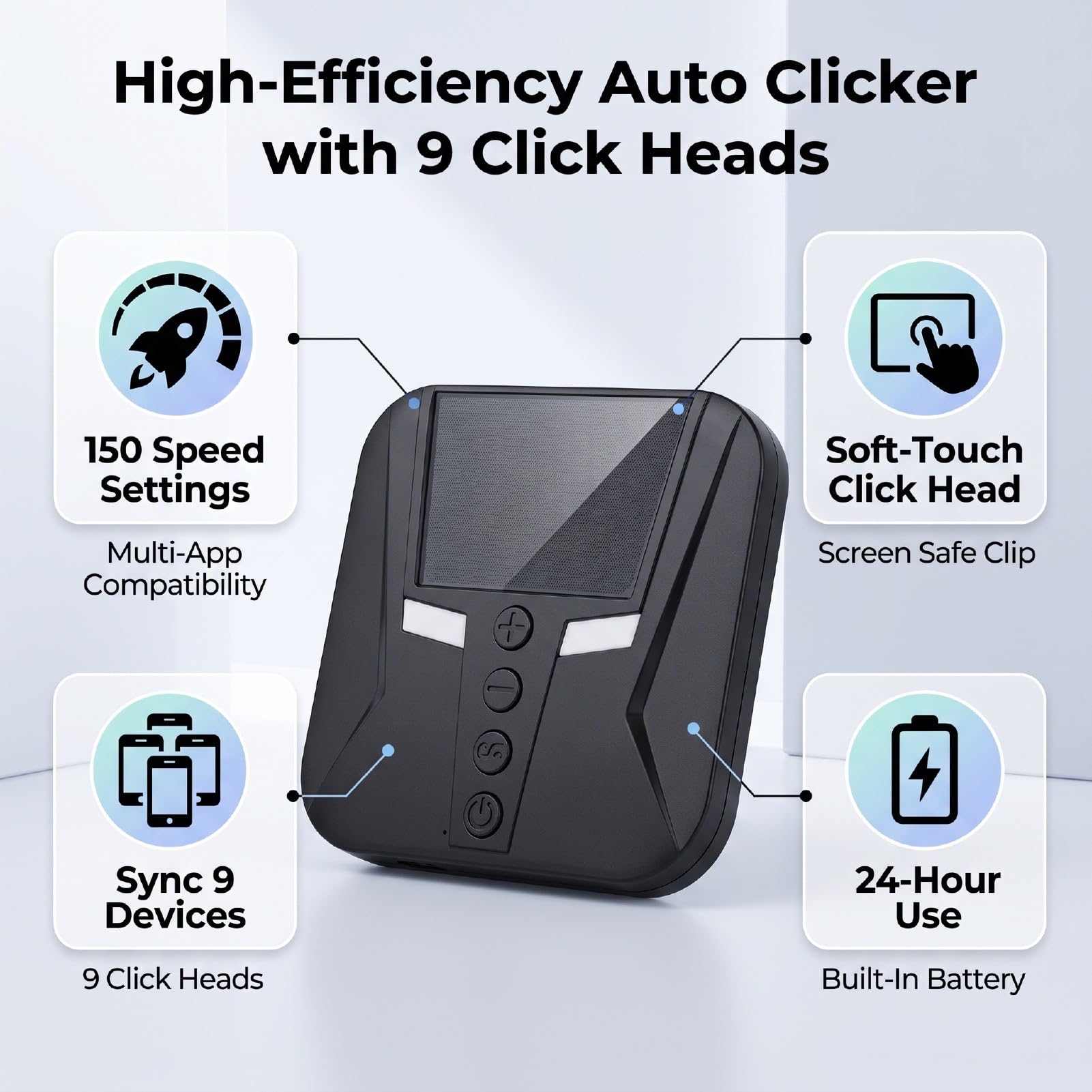 Sxhlseller Auto Screen Clicker 9 Têtes 150 Vitesses pour la Diffusion en