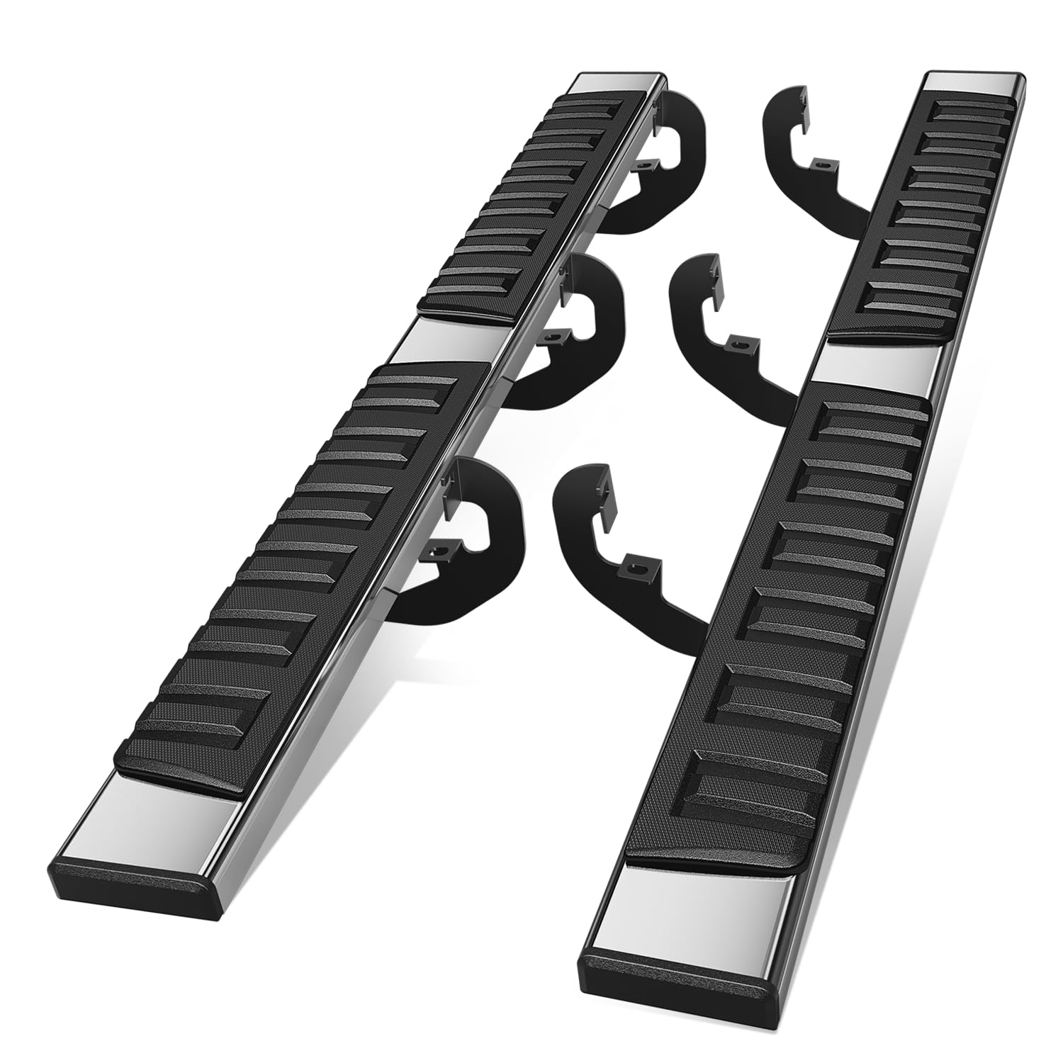 Auto Dynasty Running Boards Compatible with 2019-2025 Chevy Silverado GMC Sierra 1500 2500HD 3500HD Extended Cab, Stainless Steel Side Step Rail Nerf Bar, 6.5" Step Bars, Chrome 20 21 22 23 24