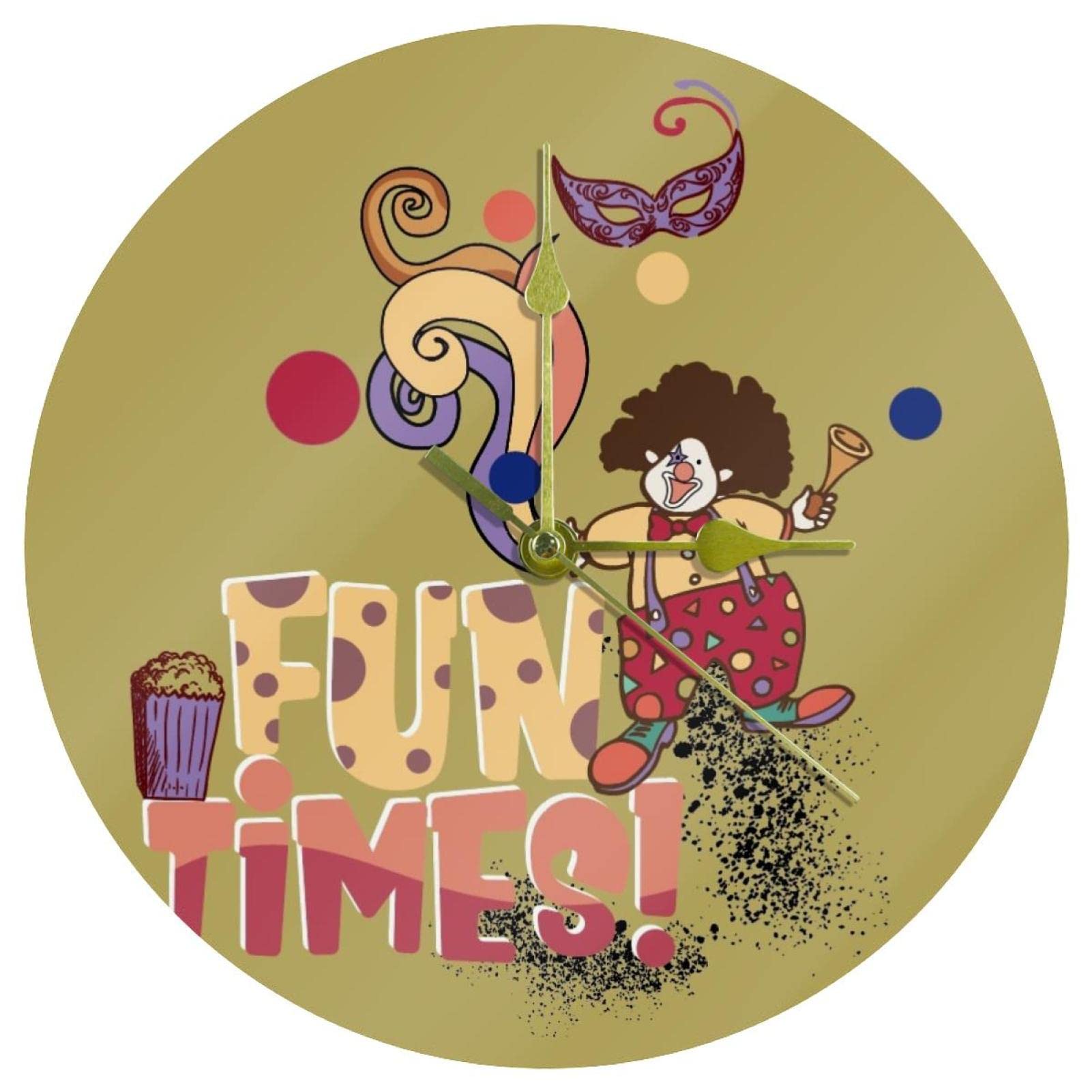 Horloge murale silencieuse sans tic-tac en acrylique comédien ronde 24 cm