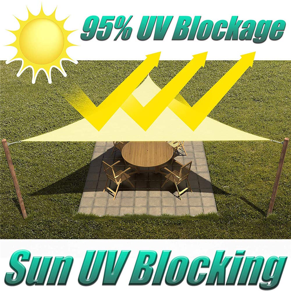 Voile d'ombrage Triangulaire,Traspirante HDPE Protezione UV,Voile d'ombrage Imperméable Triangulaire,per Giardino, Balcone, Terrazza, con Kit di Fissaggio (3x3x4.3m,Beige)