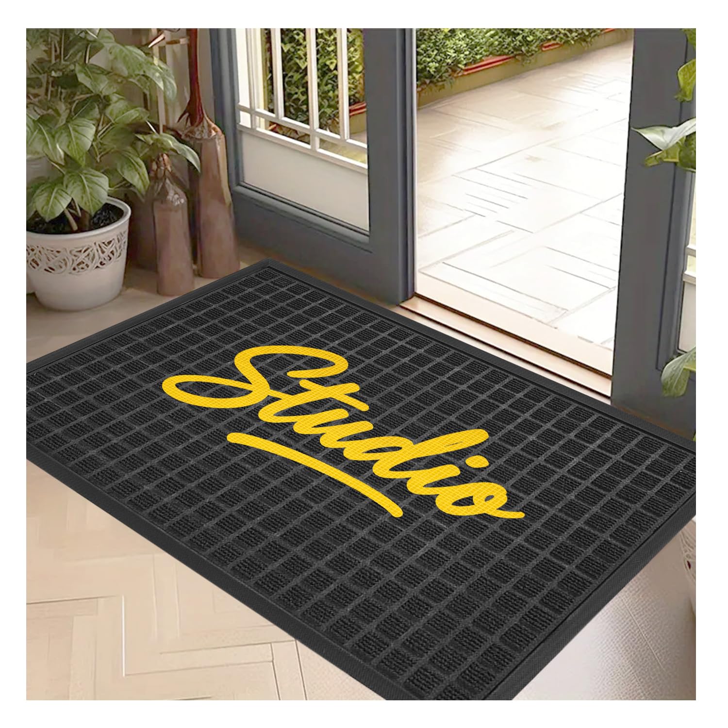 Zerbino Ingresso Esterno Interno Personalizzato Entrata Tappeto con Logo Testo Antiscivolo Resistente Zerbini Tappetino Personalizzati,60x90cm
