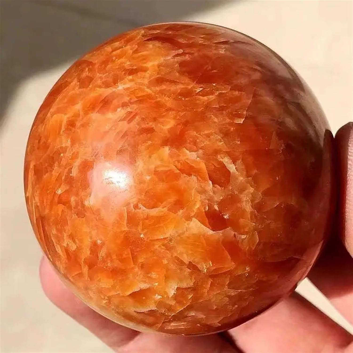 Sun Stones Crystal Ball Polished Crafts Wish Ball Home Decoration Ornaments (Size : 100mm)