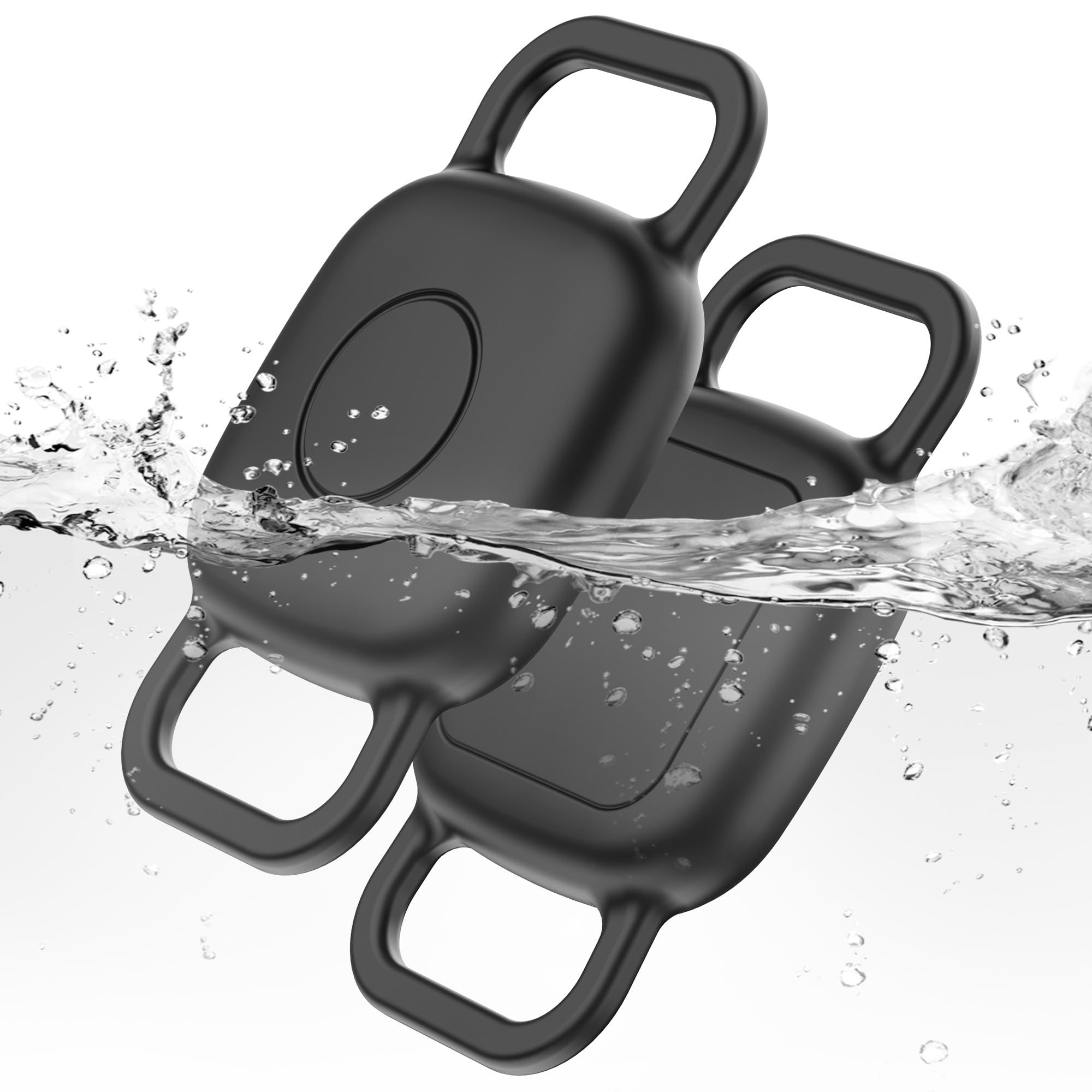 DDJ 2-Pack Dog Collar Holder for Tile Life360 Mate (2024) 2022 Tracker, Waterproof Silicone Anti Lost Tile Mate Tracker Case for Cat & pet Collars, Ultra Durable, Easy Installation, Lightweight, Black