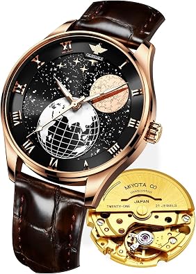 OUPINKE Watch for Men Automatic Wristwatch 5ATM Waterproof Luminous Calendar