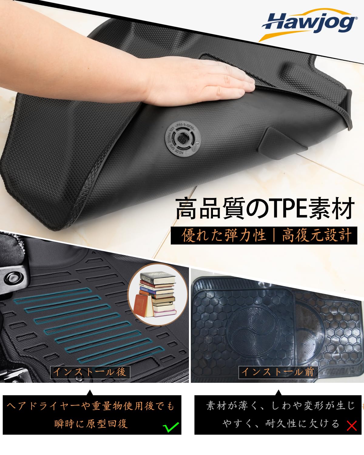 Amazon | Hawjog ジムニー ノマド MT (JC74W) 2024+ 専用 3D フロア 