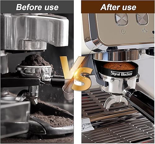 Miniatura 4 de Embudo dosificador de espresso de 2.008 in y pantalla de disco de 2.008 in para Breville anillo dosificador de café magnético de metal de aluminio -