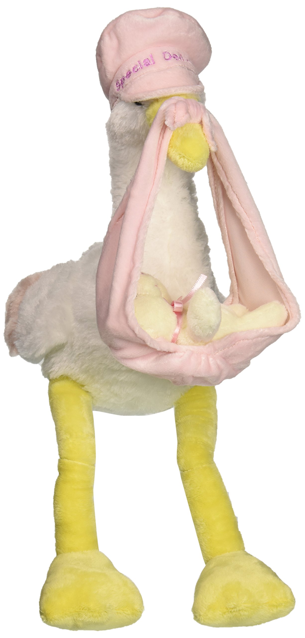 Aurora Ebba Special Delivery Pink Plush Stork, 11"
