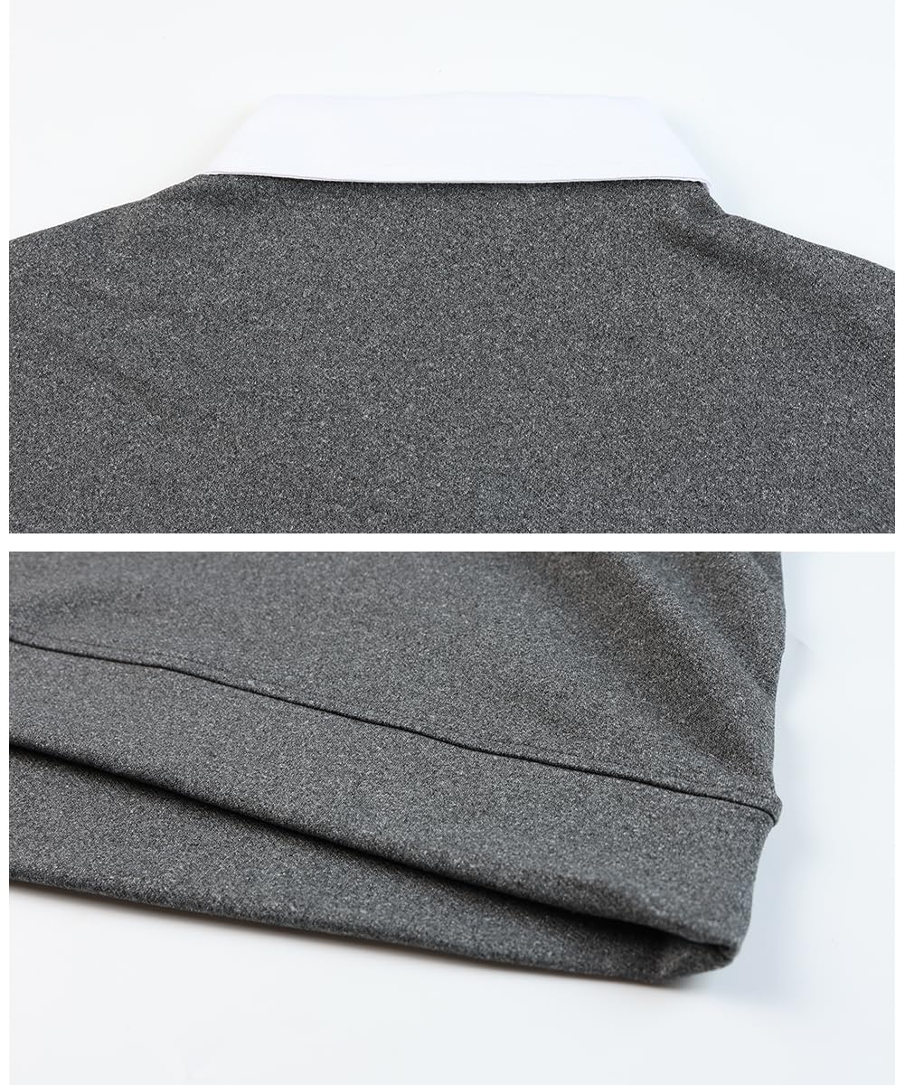 Uomo Maglione e Camicia 2 in 1 Scollo a V Maglia a Maniche Lunghe Pullover Lavorato a Maglia con Il Colletto di Camicia Maglioncino da Uomo
