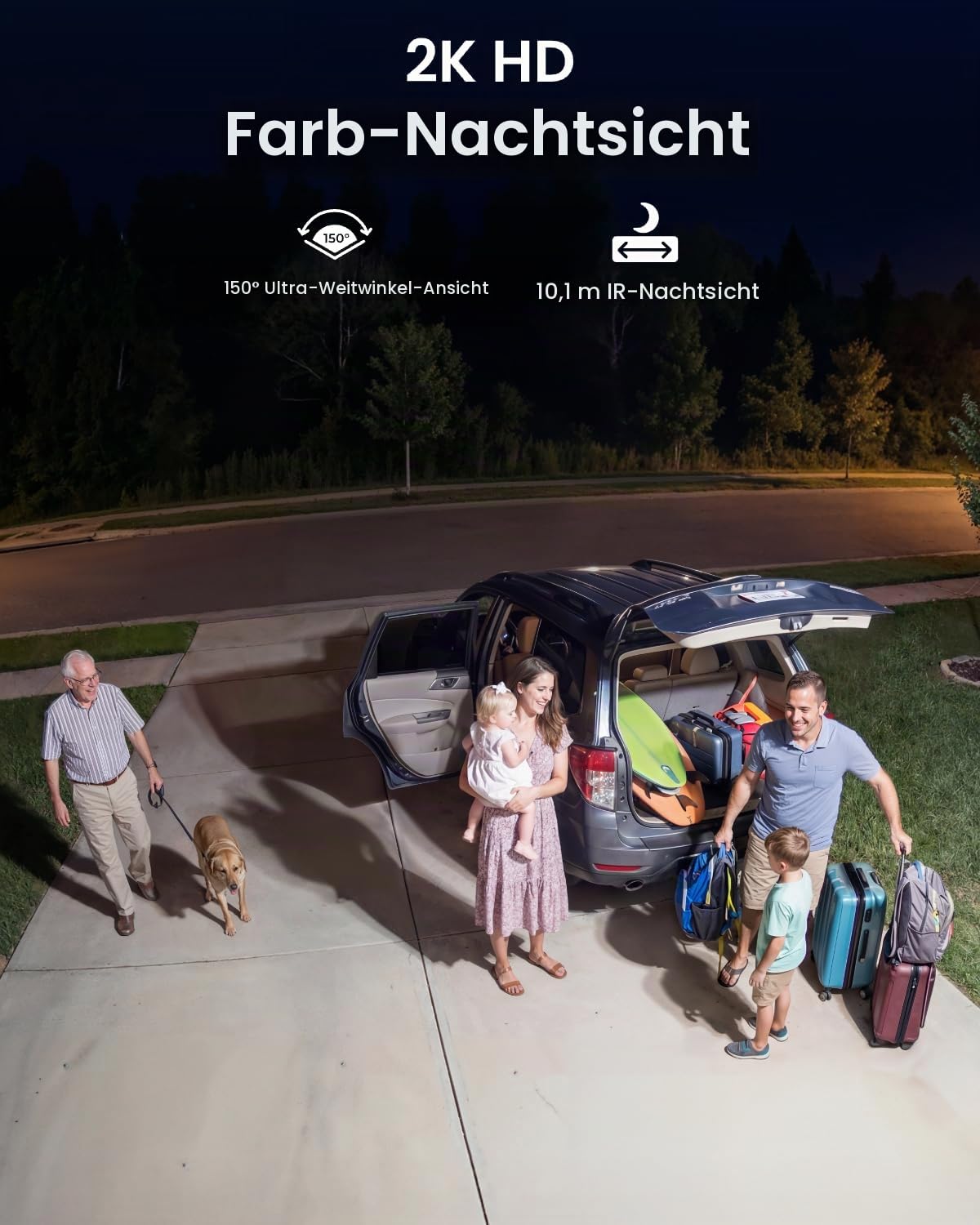 Reolink 2K Kabellose Flutlicht Kamera Akku, SolarEase, Überwachungskamera Aussen Solar mit 150°Ansicht &1000 lm Licht, 6W Solarpanel für Akku Überwachungskamera Aussen