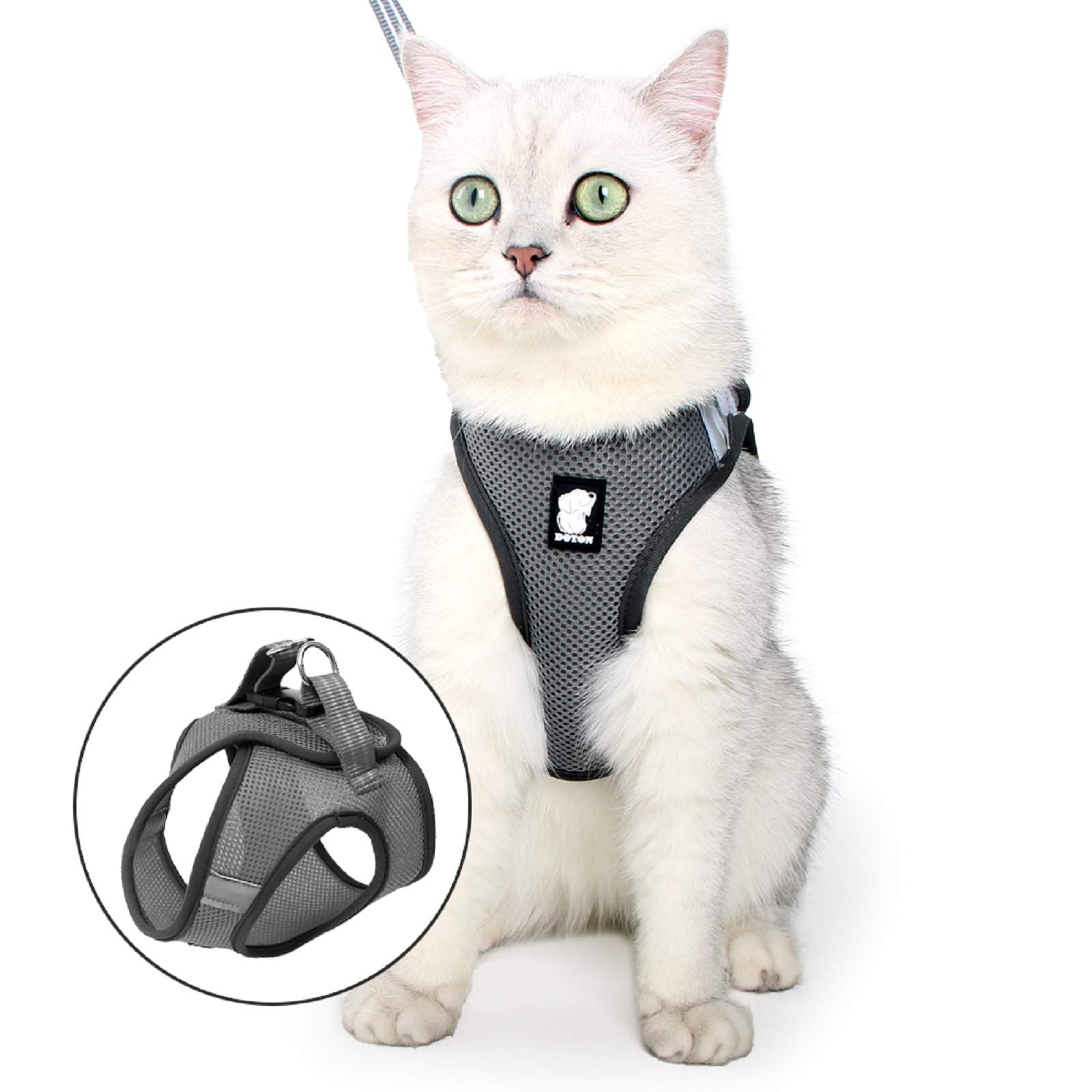 Cat Harness Leash Straps Soft and Comfortable Cat Walking Jacket with Running Cushioning and Escape Proof for Puppies with Cationic Fabric — view 10