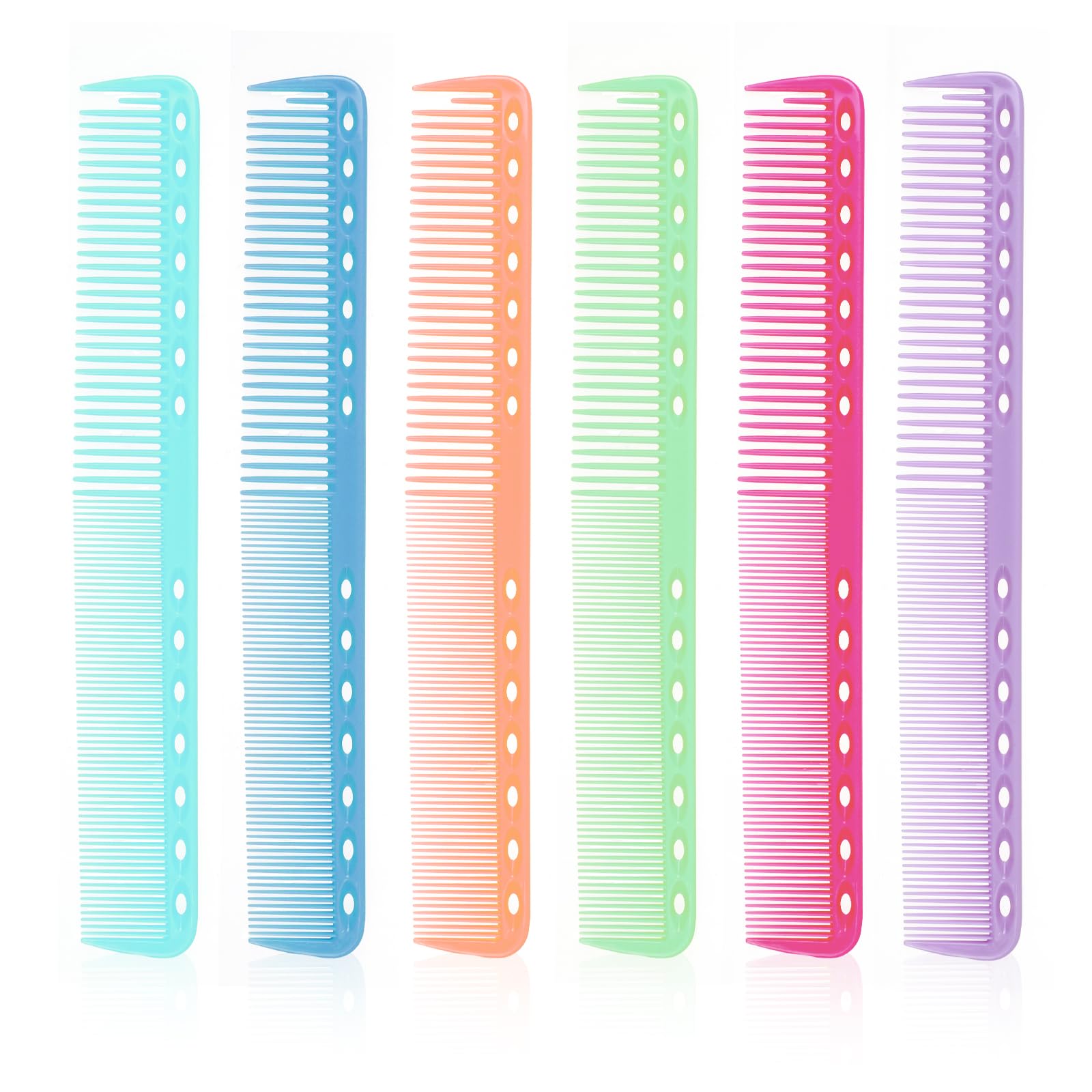 6 peines de corte de carbono para estilista, resistentes al calor, peines de carbono para corte de pelo, peine de peluquería profesional, multiusos, para estilista, dientes medios y finos para