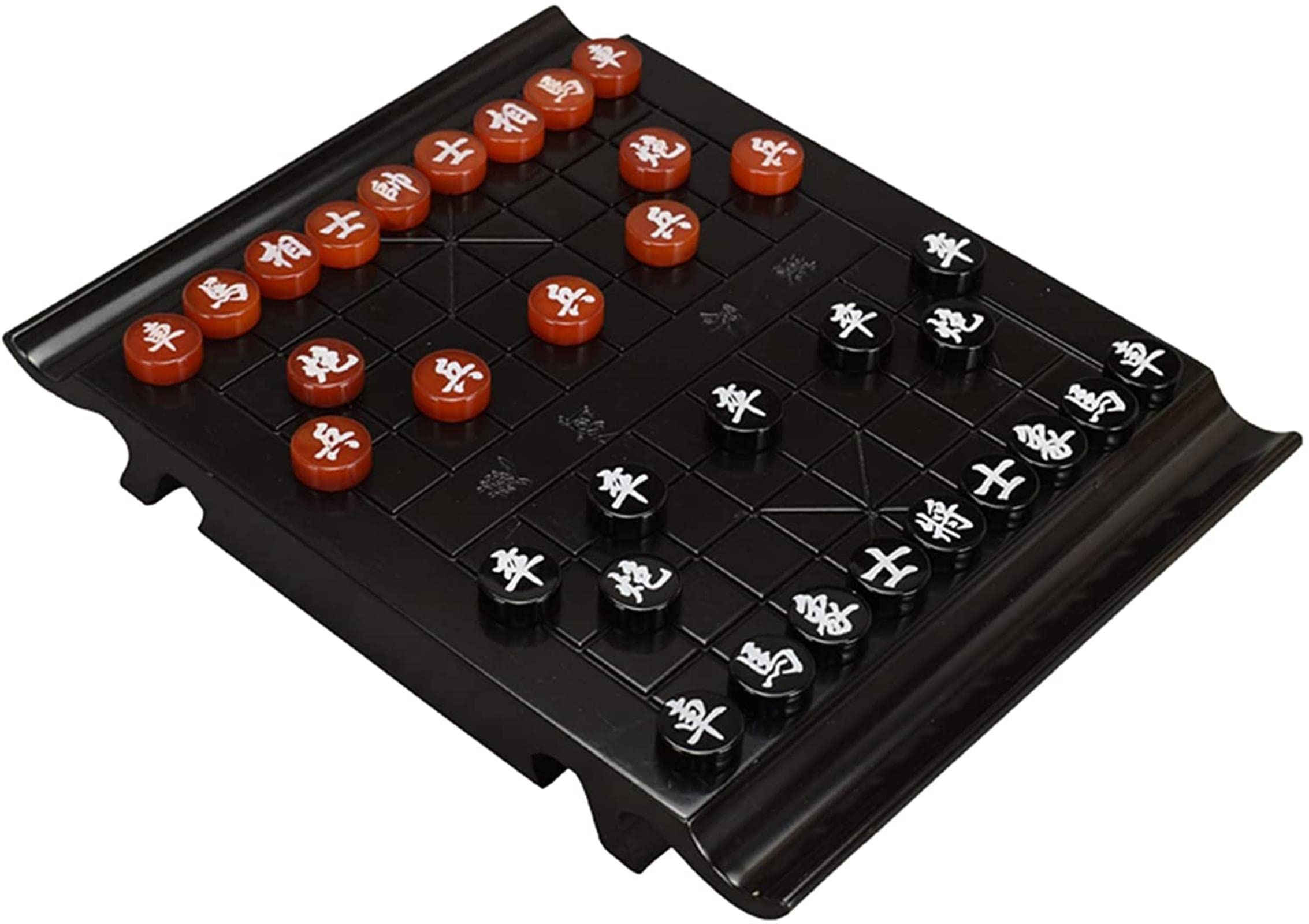 Schach -Set chinesisches Schach (Xiangqi) ， Mini chinesisches Schach mit Tischset aus schwarzem Sandelholz