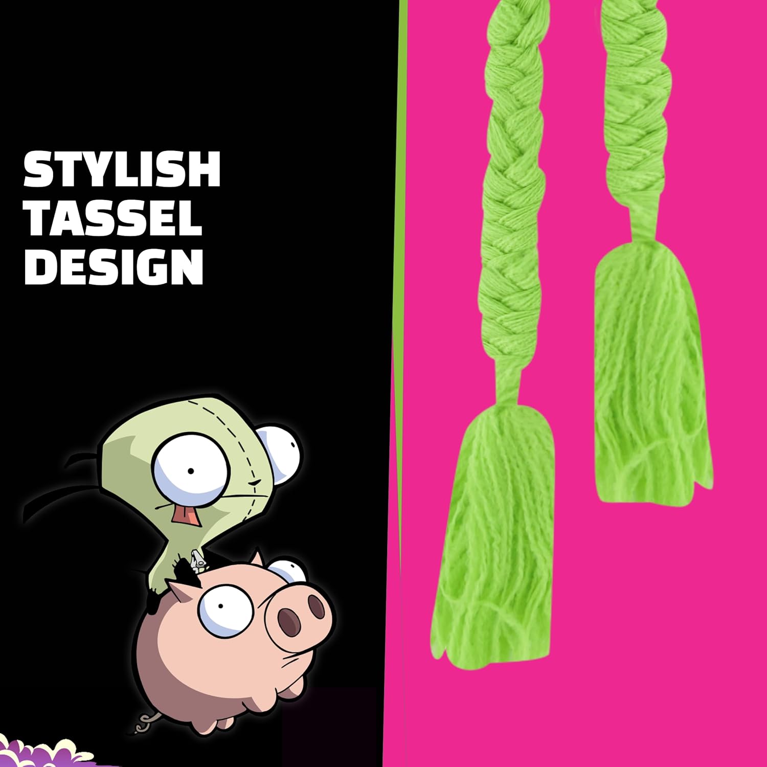 Invader Zim Beanie Hat, Gir Winter Knit Cap with Ears - Image 6