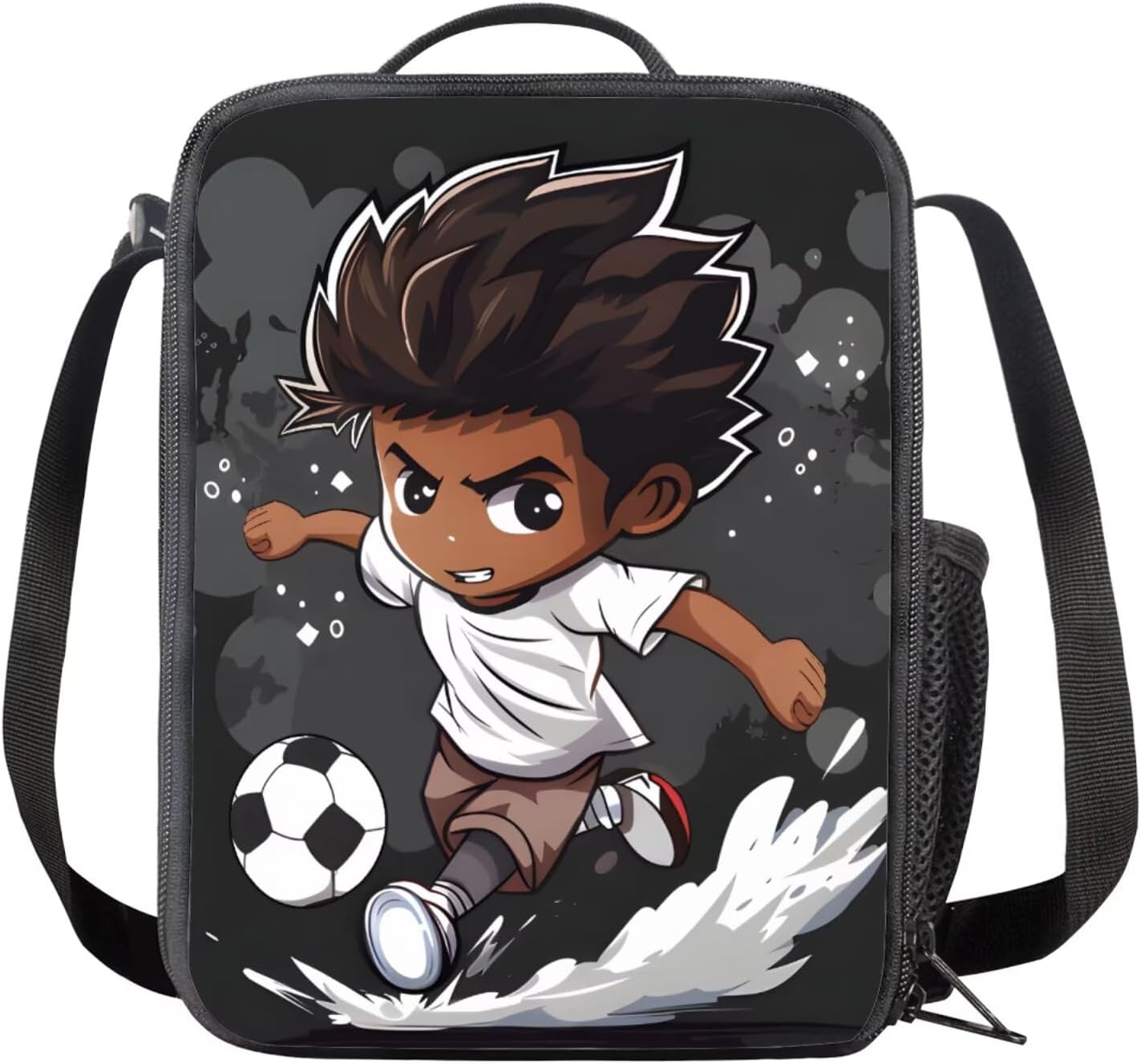 Soccer Backpack for Boys Kids Backpack with Lunch Box and Soft Pencil Case 3 in 1 Set Sturdy Bookbag with Compartments for School 17 inch Large Capacity School Bag for Elementary Boys