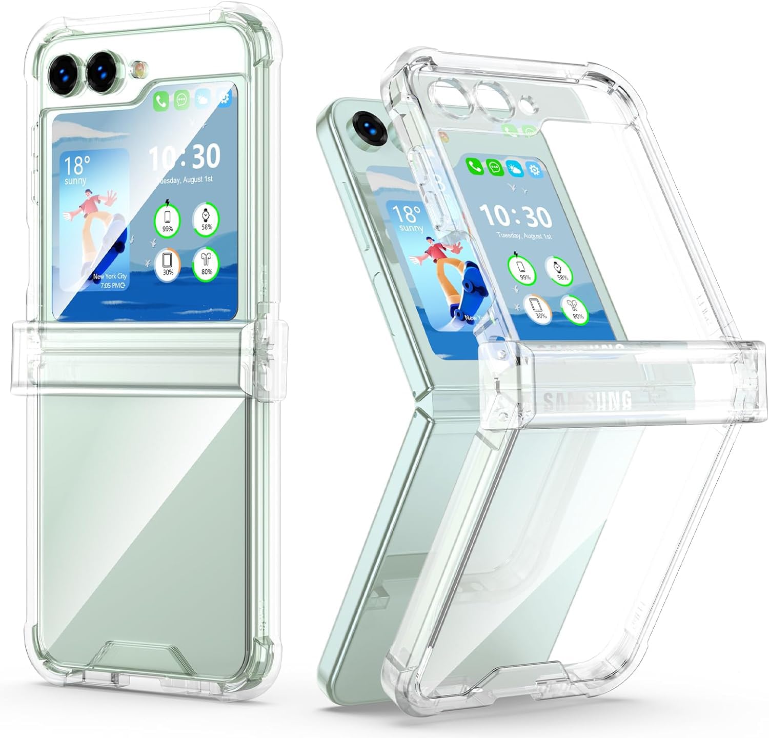 Kapa Clear Airbag with Hinge Protection Back Case for Samsung Galaxy Flip6 / Z Flip 6 | Transparent Shockproof Slim Hard Protective Cover (Clear) (B0D9QR8MQJ) Amazon Price History, Amazon Price Tracker