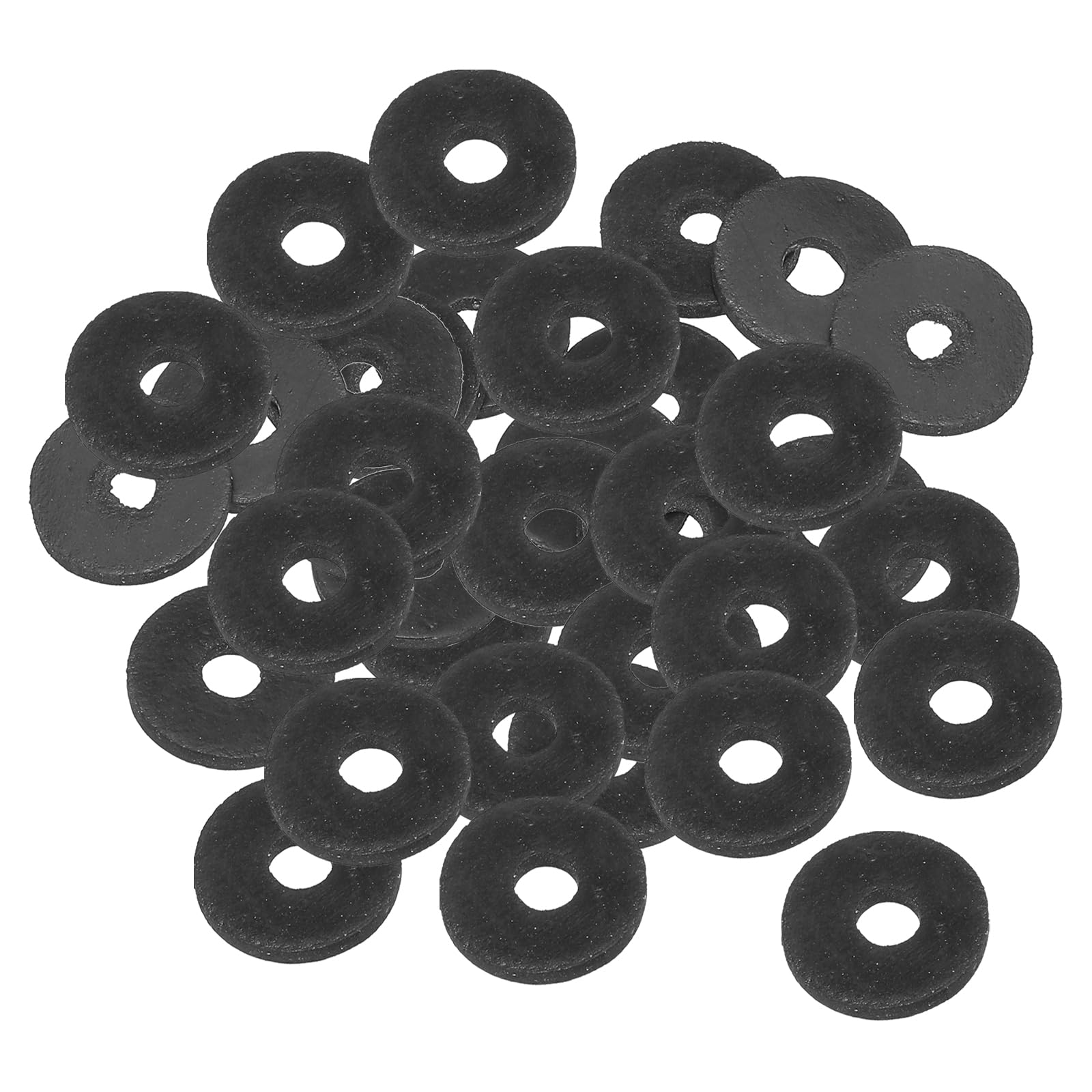 PATIKIL M5 Rubber Flat Washer, 40 Pack 5mm ID 18mm OD 2mm Thick Sealing Spacer Gasket Ring for Faucet Pipe Water Hose Fastener Bolt, Black