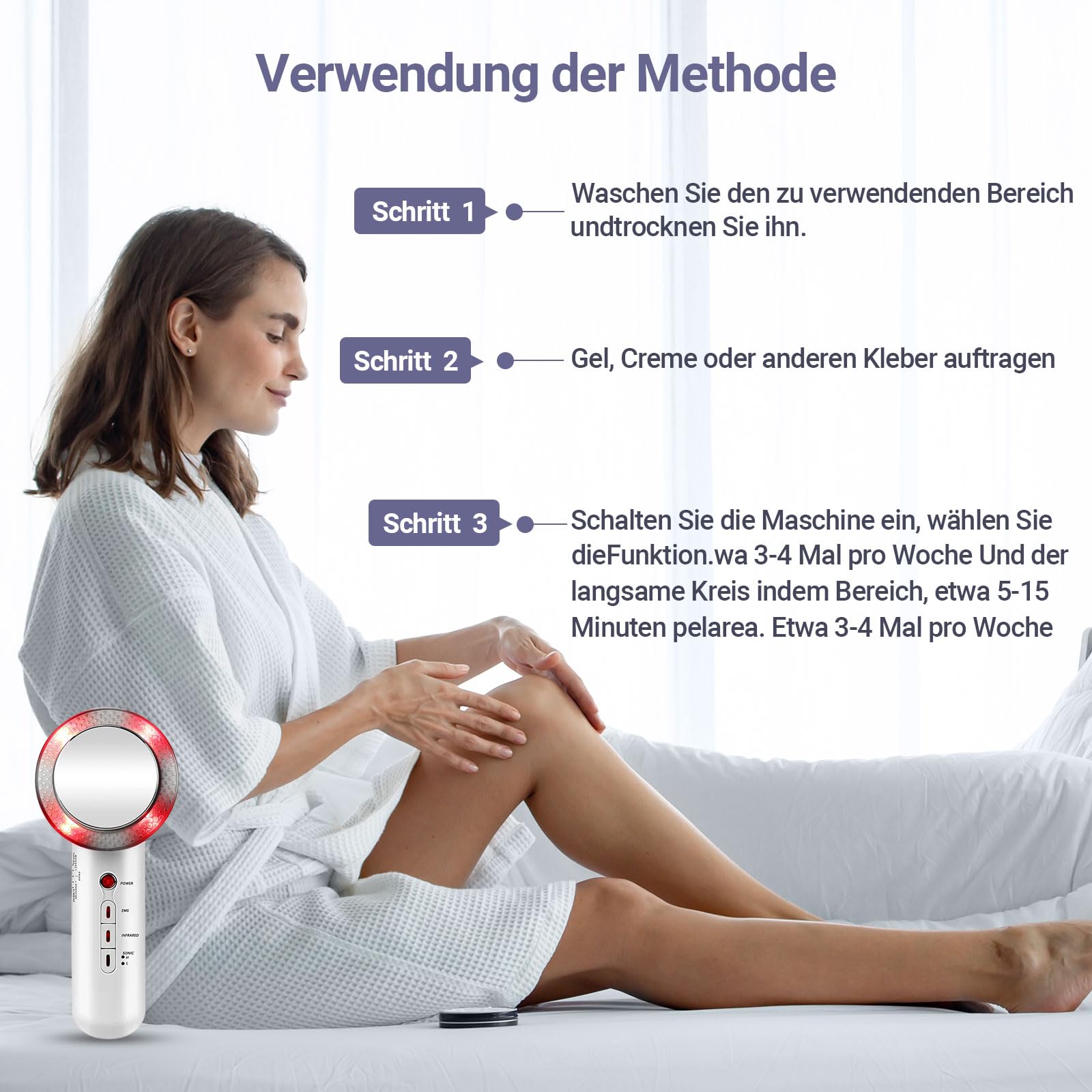 3 En 1 Cavitation Appareil Ultrasonique, appareil anti cellulite, 5 modes et 5 intensités, température constante de 45 degrés, Appareil de soins de la peau pour le visage/les bras/le corps