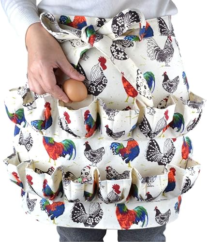 KABAKE Delantal de recolecciĂłn de huevos, 12 bolsillos para huevos de chiken, delantales, pato, ganso, codorniz, paloma, huevo, babero para KABAKE Delantal de recolecciĂłn de huevos, 12 bolsillos para huevos de chiken, delantales, pato, ganso, codorniz, paloma, huevo, babero para