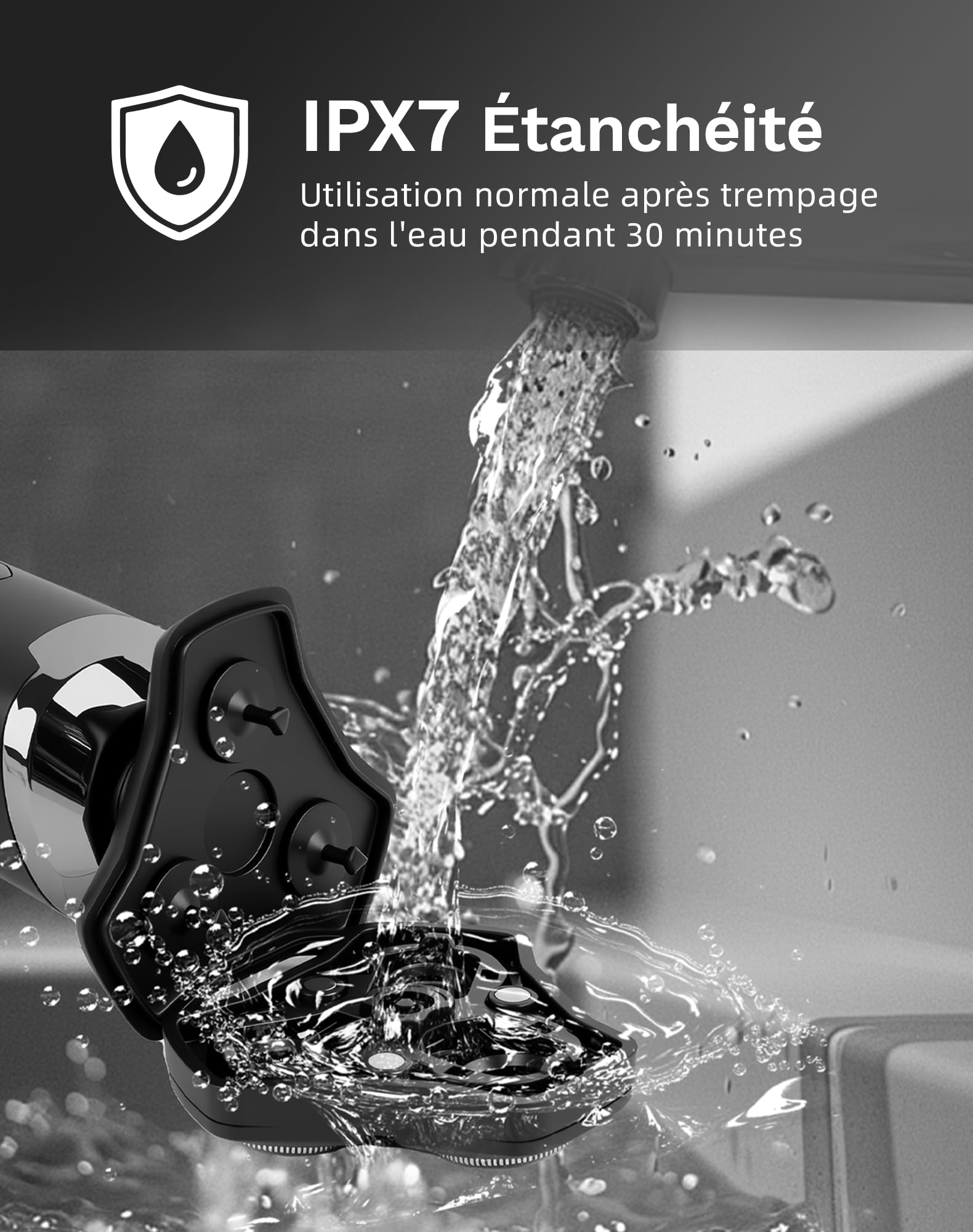 UTK Rasoir Electriques Hommes, Nouveau Rasoir Homme Sans fil 3 En 1 (2025), Étanche Ipx7, avec Accessoire Nez/Favoris, Utilisation sur Peau Sèche Ou Humide, Écran Led, Cadeau Papa, Idee Cadeau Homme
