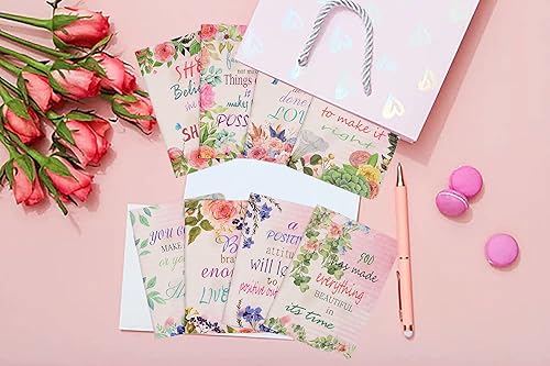 Miniatura 8 de 8 cuadernos de bolsillo inspiradores florales, cuadernos pequeños a granel para recuerdos de fiesta, escuela, oficina, hogar, compañeros de trabajo,