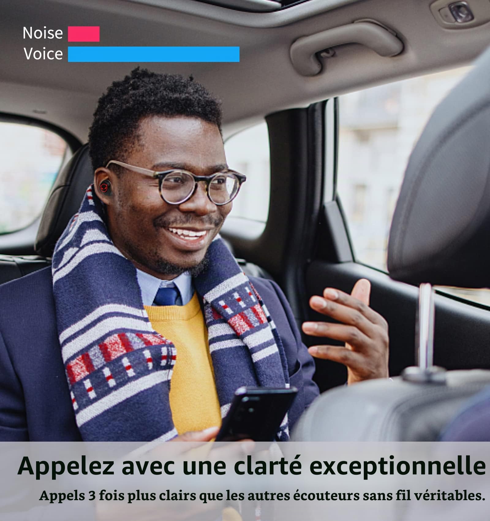 Écouteurs Bluetooth sans Fil,Écouteurs sans Fil Sport HiFi Son Stéréo, Ecoutéur Bluétooth avec HD Micro Intégrés,Contrôle Tactile Etanches 36H pour Oréillétté Réduction de Bruit pour iOS Androi