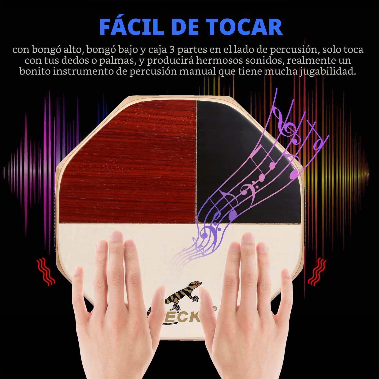 Btuty Cajon Hand Drum Cajon Drum Instrumento de percusión con bolsa de transporte portátil para viajar Camping
