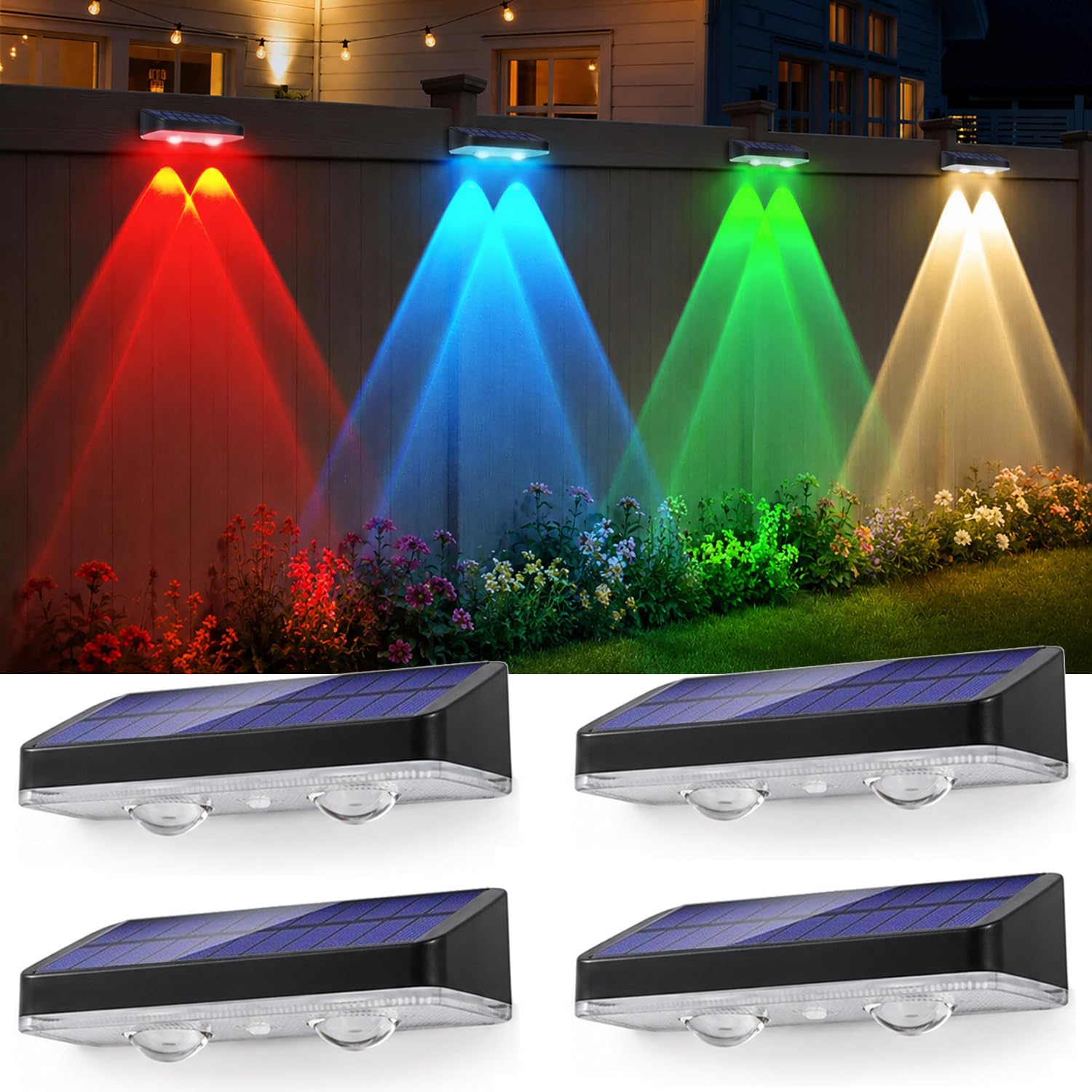 Amazon.co.jp: 2026年新型 ソーラーライト 屋外 防水 7色(電球色+RGB 6