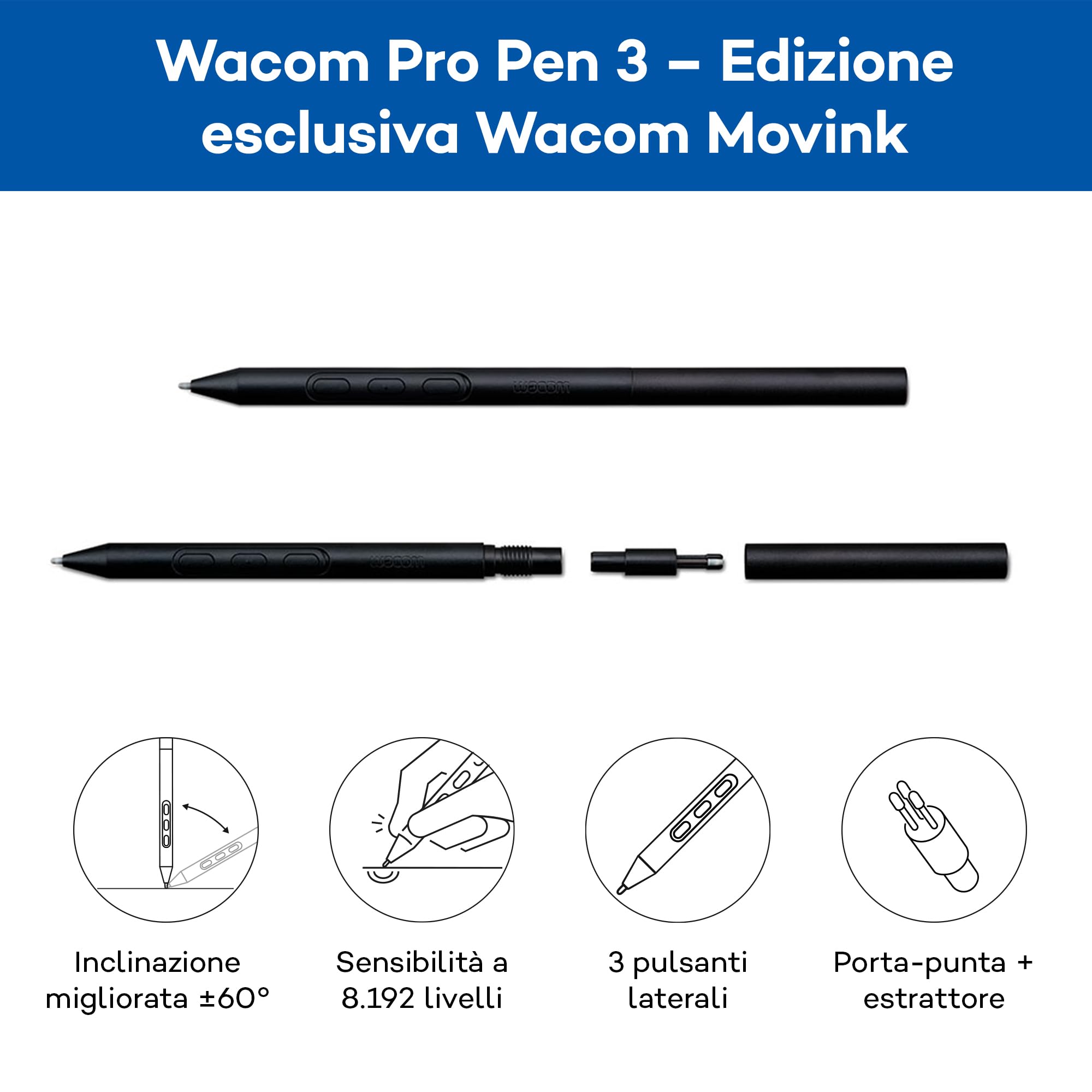 Wacom Movink 13 Tavoletta Grafica Nero 294 X 165 Mm Usb (wacom Movink 13 Pen Touch Oled Pen Display Dth135k0b)