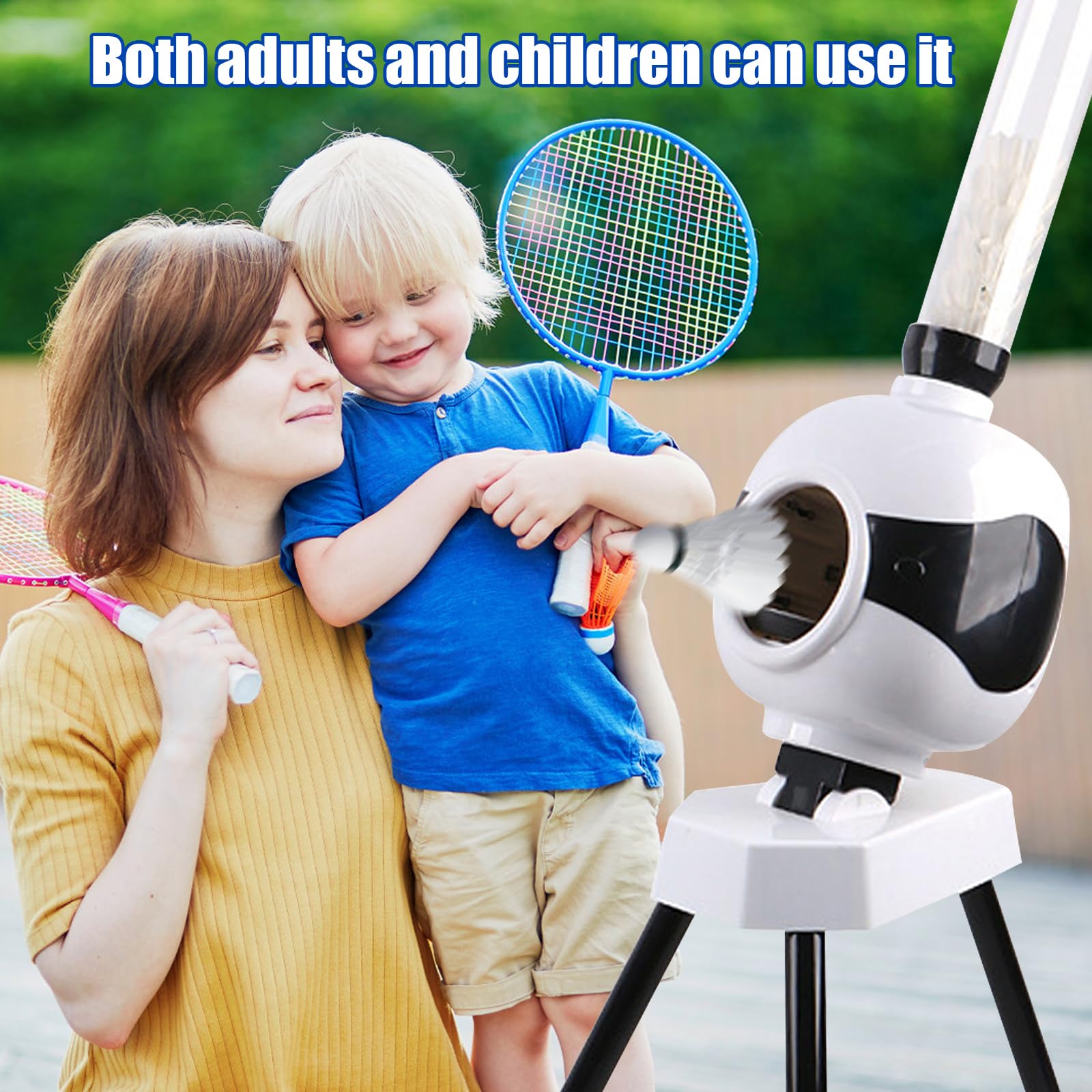 Badminton-Aufschlagmaschine, Tragbare Badminton Ball Launcher, Automatische Badminton-Ballmaschine, Einstellbarem Winkel, Festpunkt-Aufschlag, 50 Ballkapazität