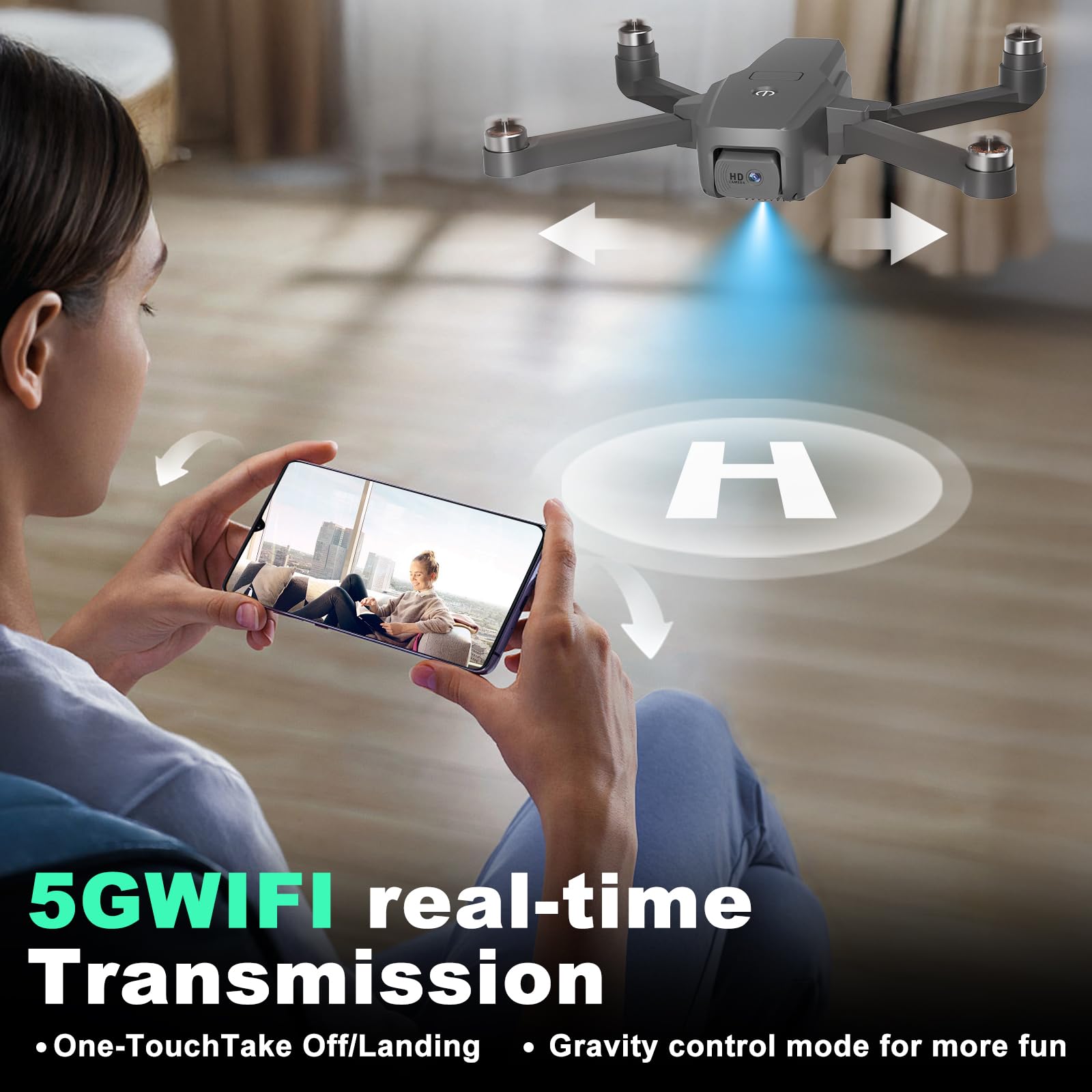 Drohne mit Kamera 4K für Kinder und Erwachsene mit Bürstenlose Motor, Faltbar Quadcopter mit WiFi Übertragung, 35 mins Lange Flugzeit, Anfänger Drohne
