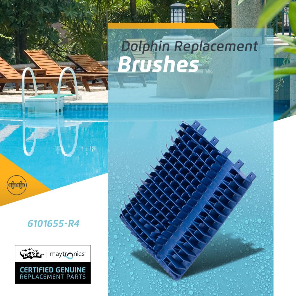 Dolphin Genuine Replacement Part Front and Rear Blue Brushes (4PK) Part Number 6101655-R4